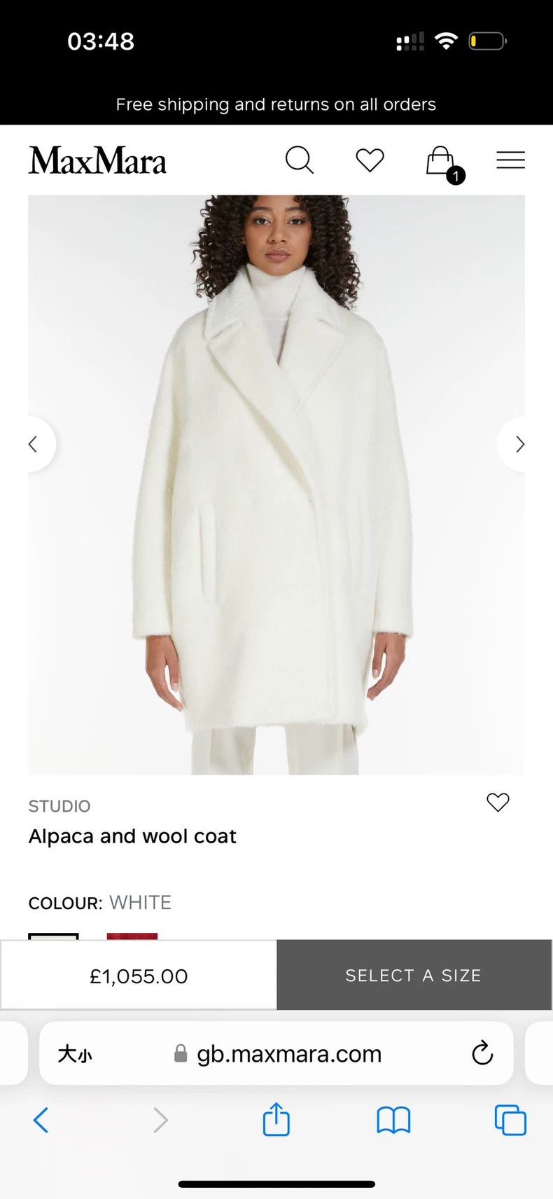 Other Max Mara White alpaca coat Size S / US 4 / IT 40 - 2 Thumbnail