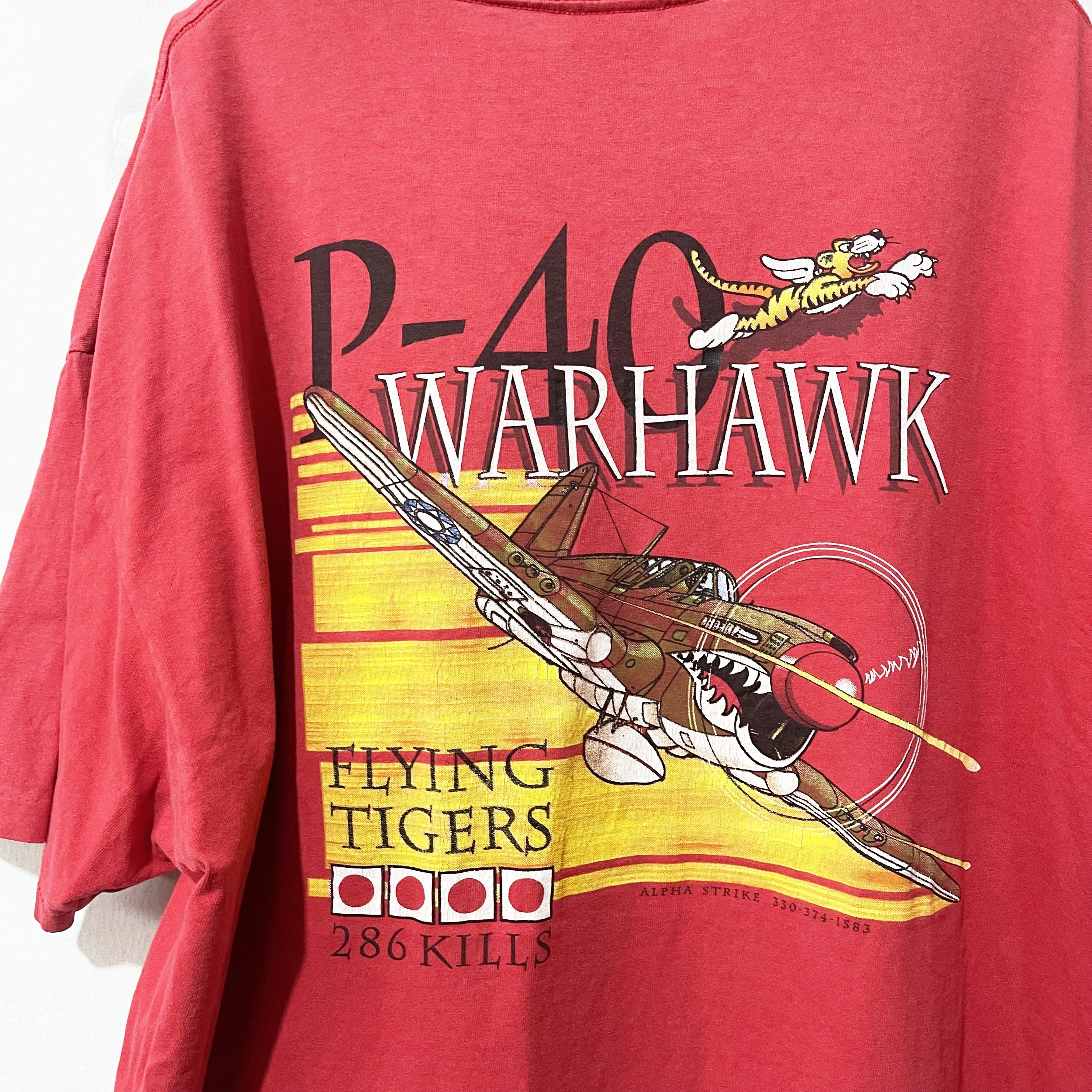 Vintage Vintage 90s P-40 Warhawk T-Shirt Size US XXL / EU 58 / 5 - 2 Thumbnail