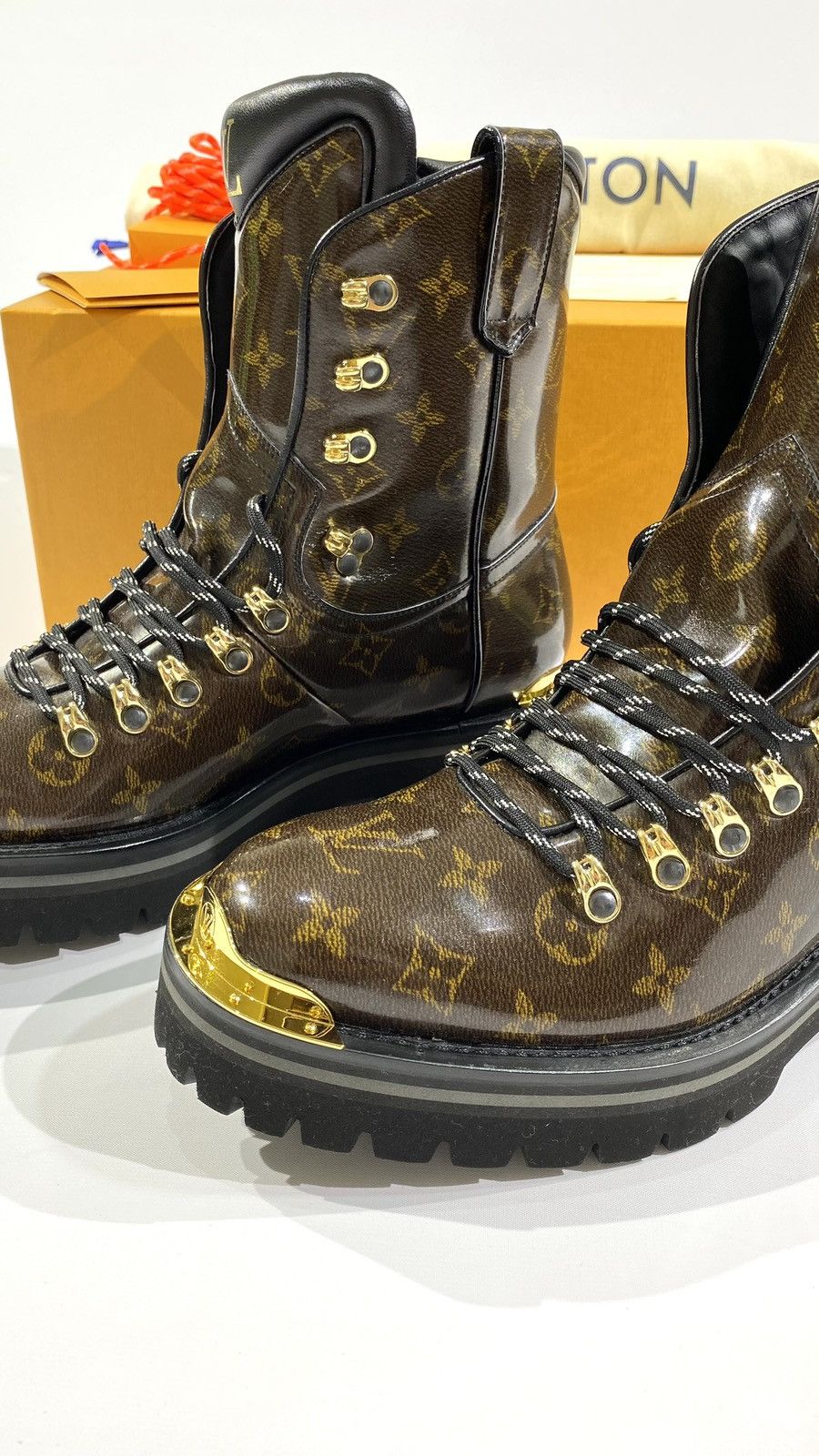 Louis Vuitton Louis Vuitton Kim Jones 9 Ankle Boots Glaze Brown Monogram Size US 9 / EU 42 - 3 Thumbnail