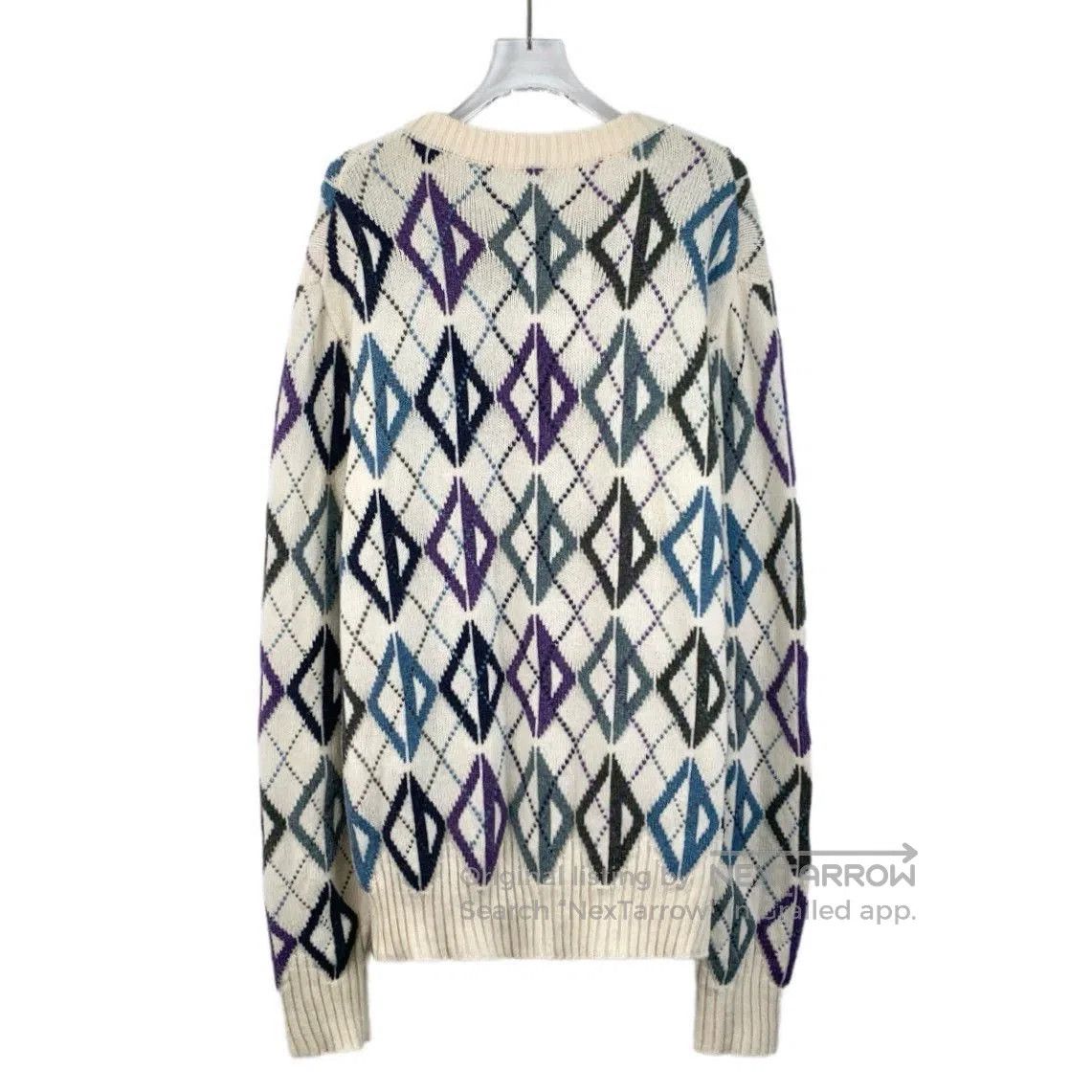 dior color-blocked wool knit pullover sweater.