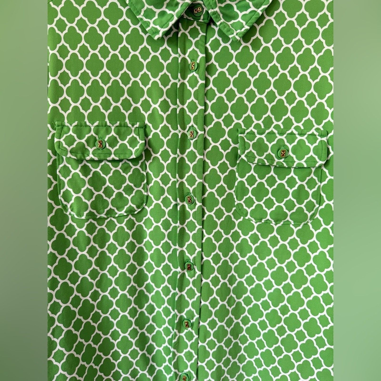 Other Vintage Charter Club Women’s 3x Green & White Button-Down Size 3XL / US 20-22 - 5 Thumbnail