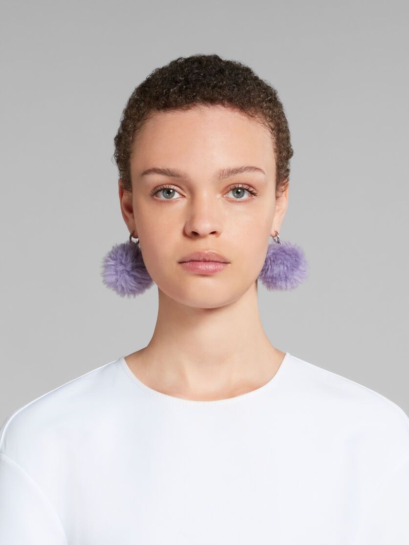 Marni oc11z0525 Size:OS/ Pom-Pom Earrings in Purple Size ONE SIZE - 4 Thumbnail