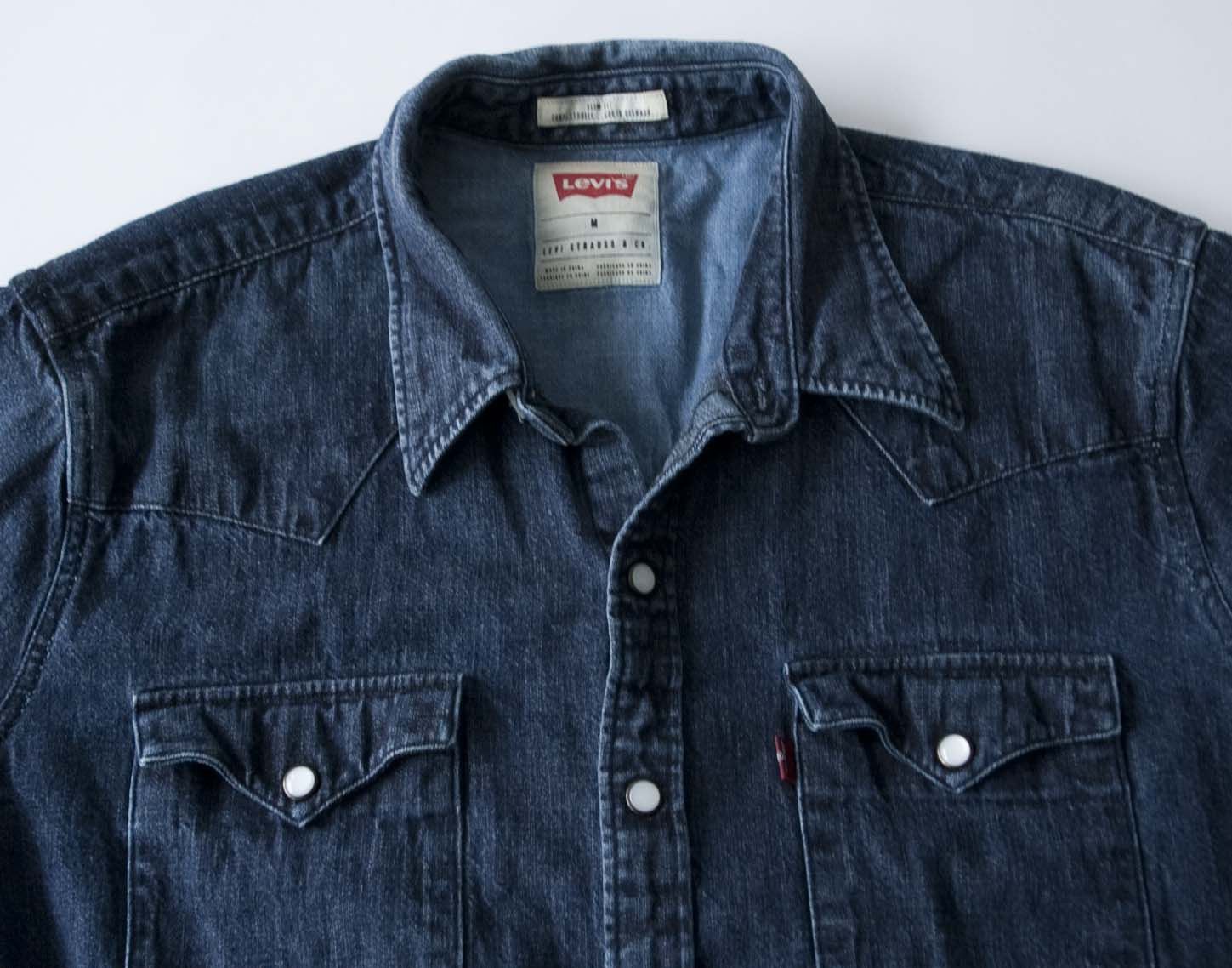 Levi's Levis Shirt Denim Slim Fit Size M Snap Pearl Button Size US M / EU 48-50 / 2 - 1 Thumbnail