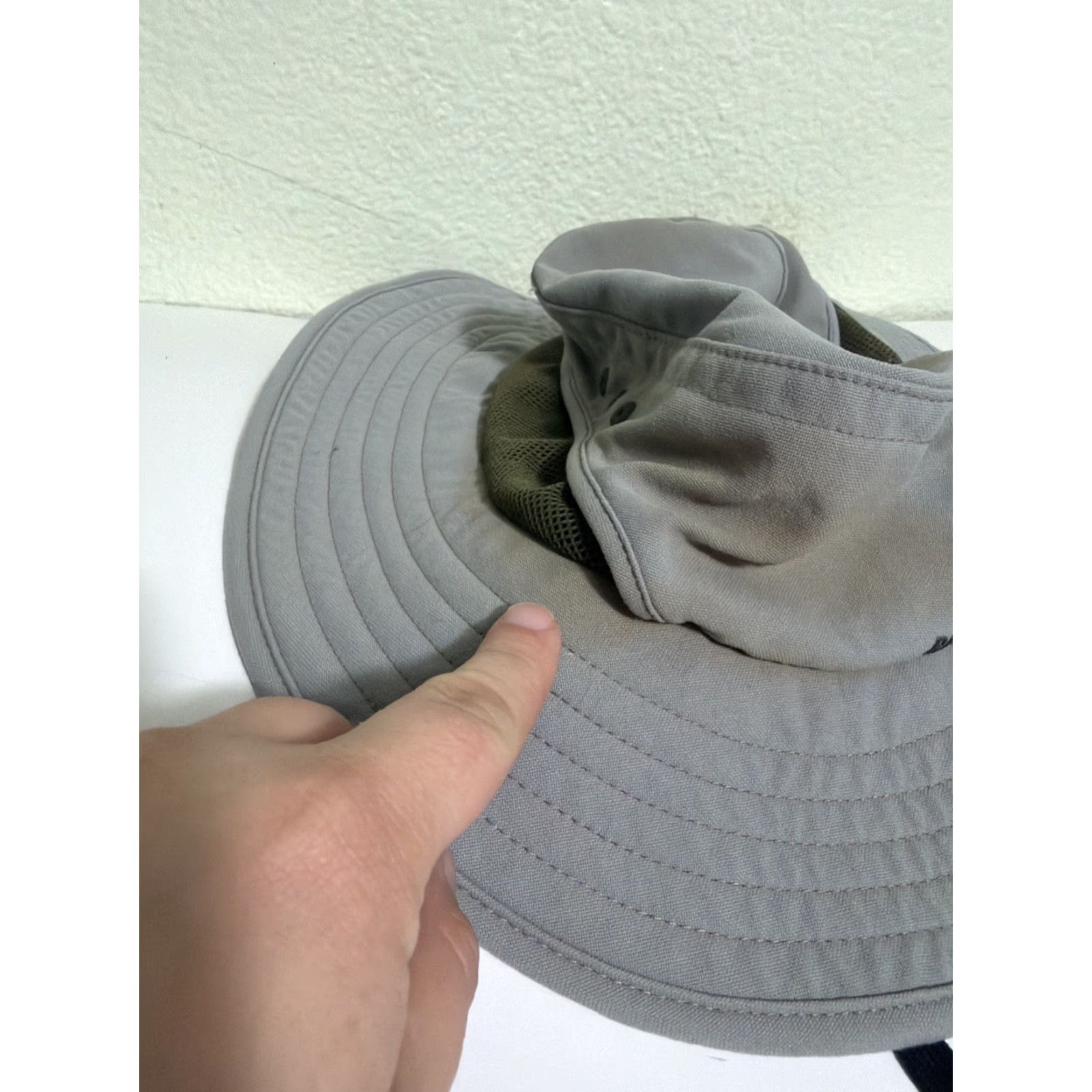 Vintage REI Gray Boonie Hat Fishing Hiking Coolmax Nylon Vented Size M Stains Men Size ONE SIZE - 3 Thumbnail