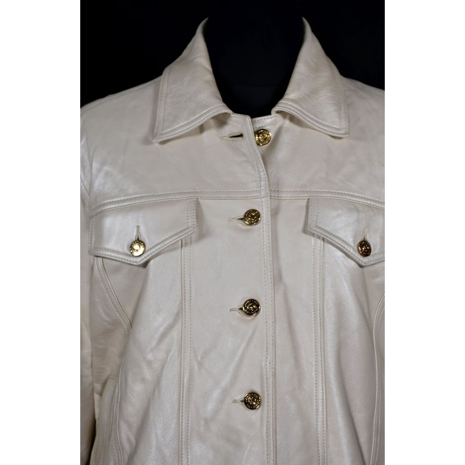 St. John St. John SPORT by MARIE Women's Creme LeatherJacket M Leather Jacket Womens Creme St. John Leather Jacket M Crème Size M / US 6-8 / IT 42-44 - 7 Thumbnail