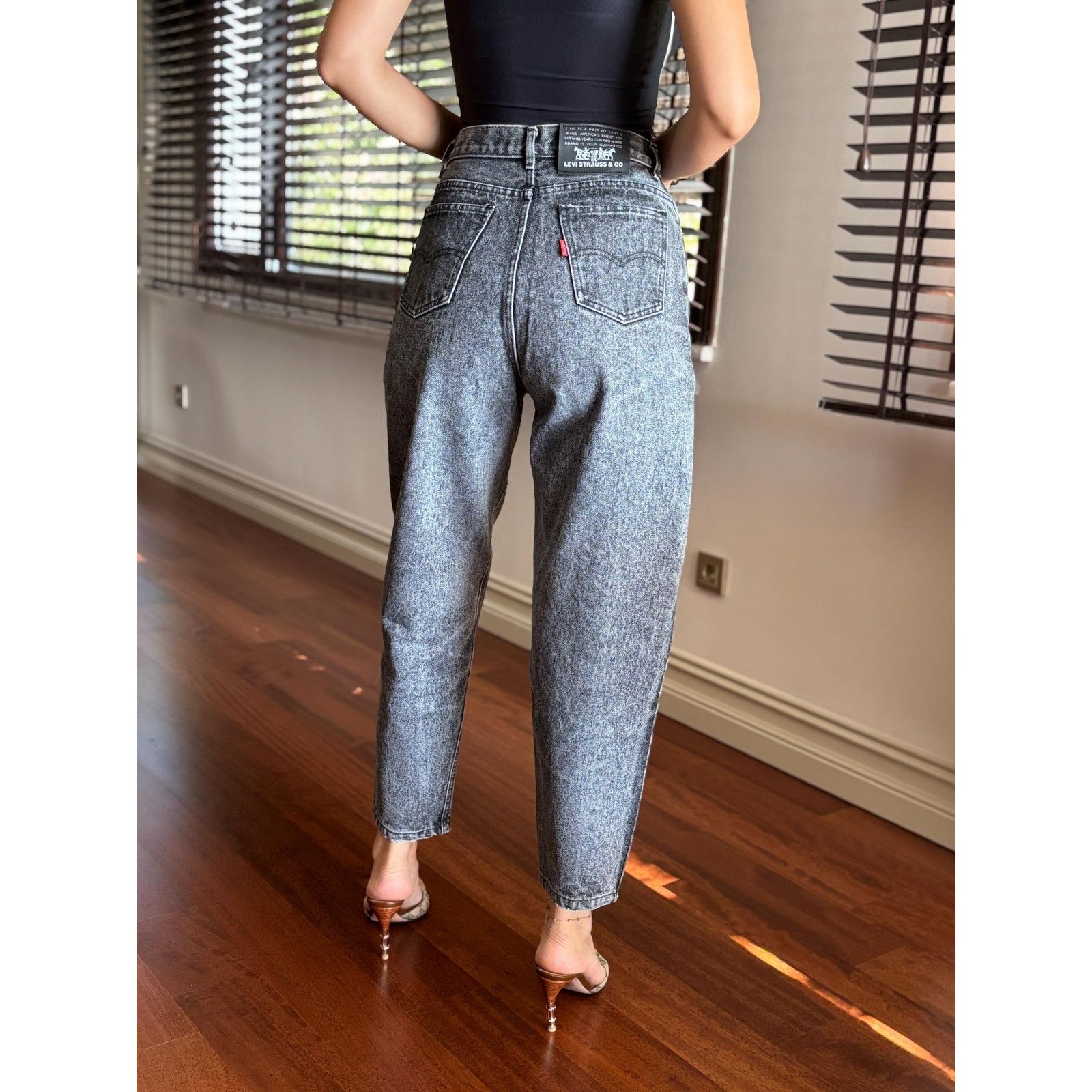 Levi's Levi’s 501 Baggy Black Acid Wash Jeans Rare High Waist Loose Size US 27 - 2 Thumbnail