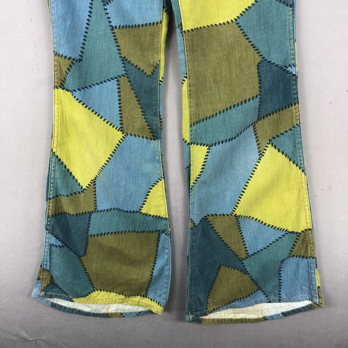Kapital Vintage 1970s Edwin Patchwork AOP Bell Bottom Pants Size US 28 / EU 44 - 5 Thumbnail