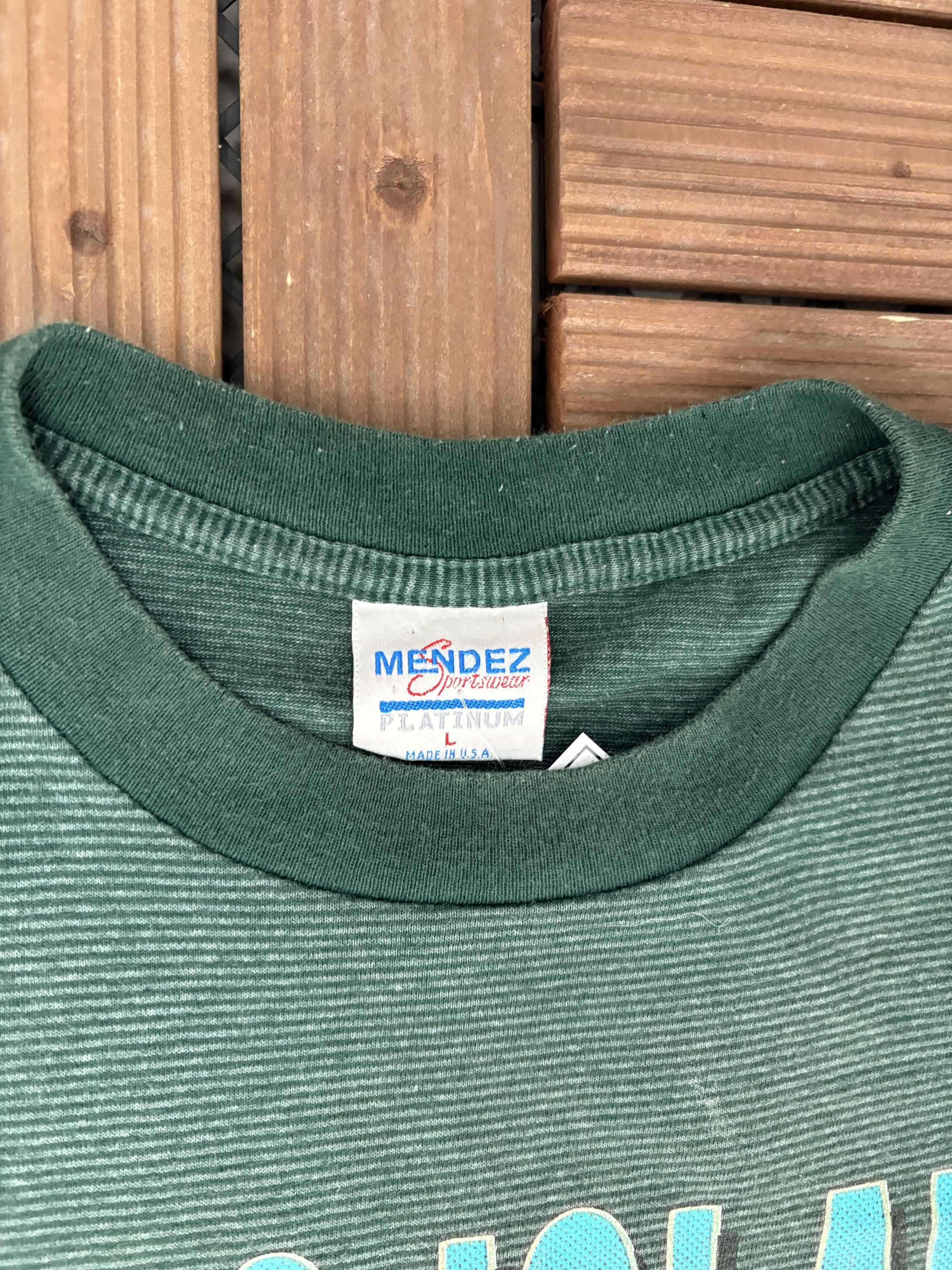 Vintage Ellis Island, New York Vintage Made in USA Green Tee Size US L / EU 52-54 / 3 - 4 Thumbnail