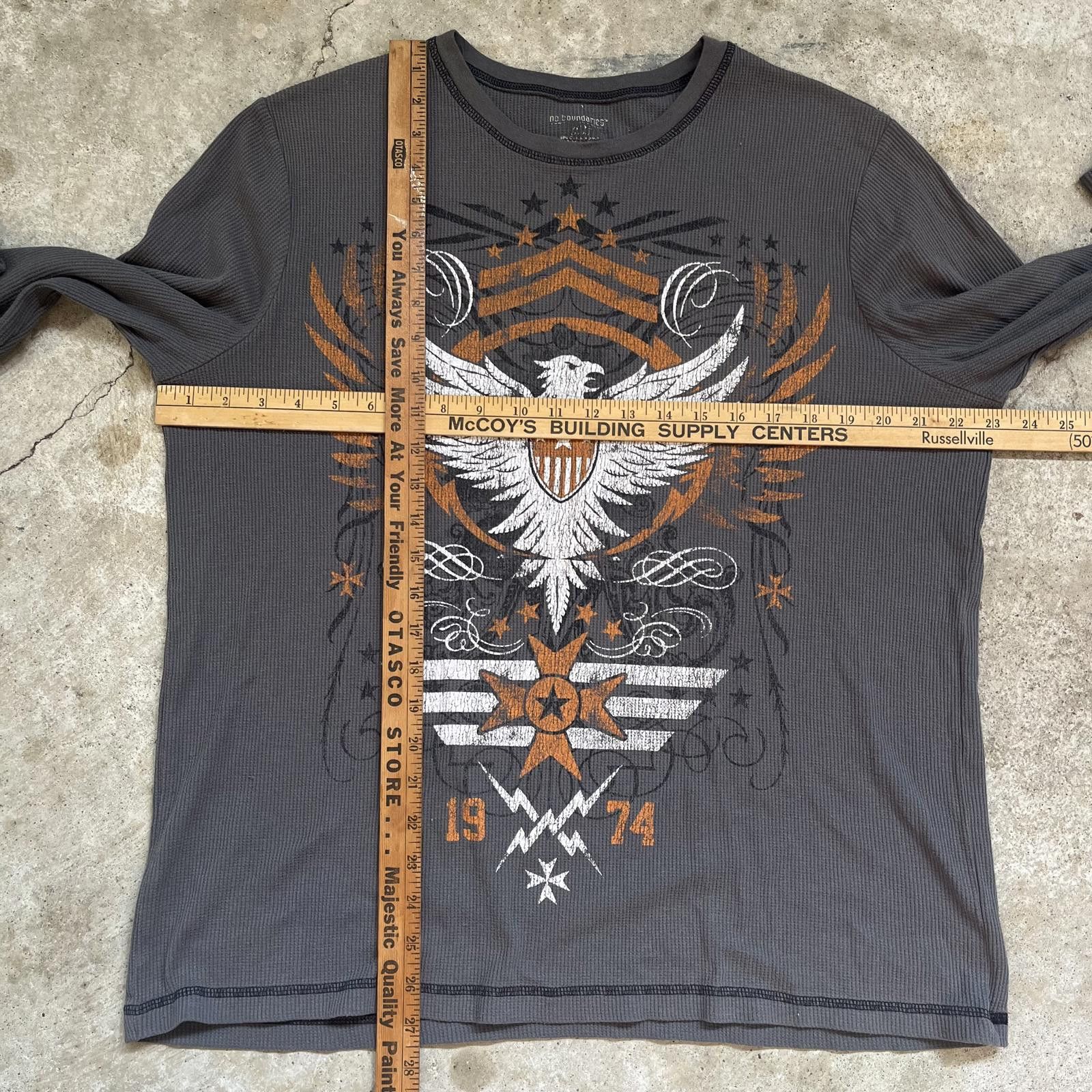 Vintage Vintage Y2K No Boundaries Military Grunge Thermal Shirt Size US XL / EU 56 / 4 - 4 Thumbnail