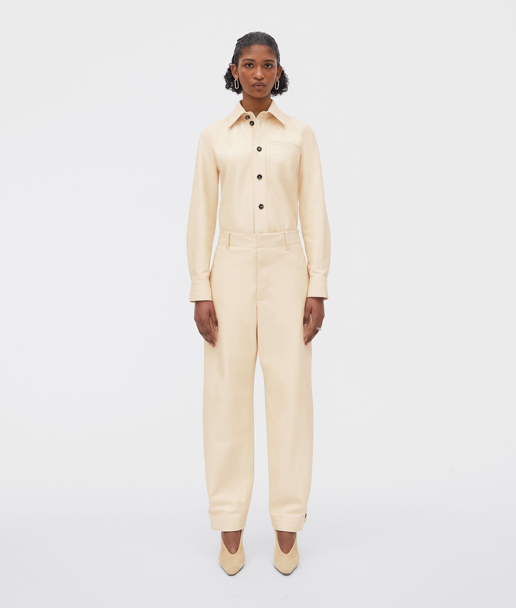 Bottega Veneta o1bcso1str0225 Shirt in Sea Salt Size M / US 6-8 / IT 42-44 - 1 Thumbnail