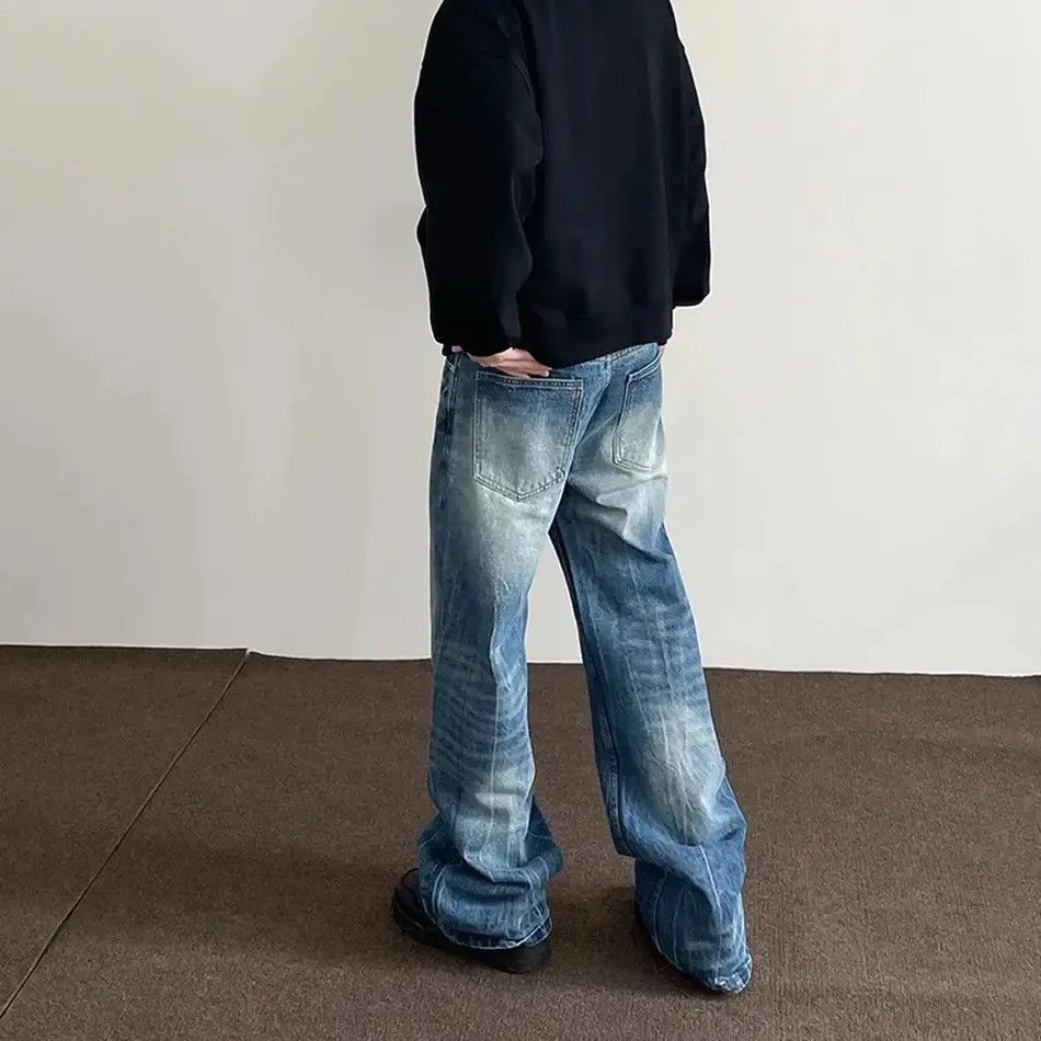 Japanese Brand Mens Jeans Baggy Y2k Streetwear Trousers Loose Straight Leg Size US 32 / EU 48 - 5 Thumbnail