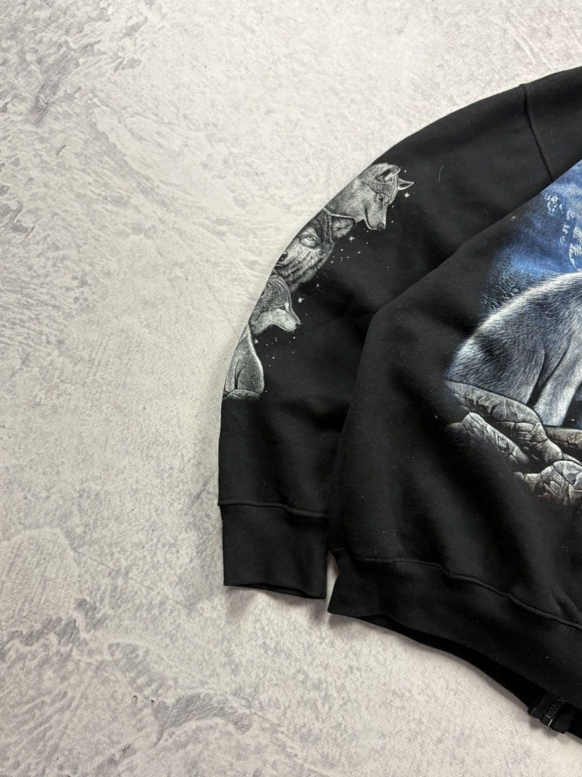 Japanese Brand Vintage Wolf ZIP hoodie rap hip-hop retro wide loose baggy Size US L / EU 52-54 / 3 - 6 Thumbnail