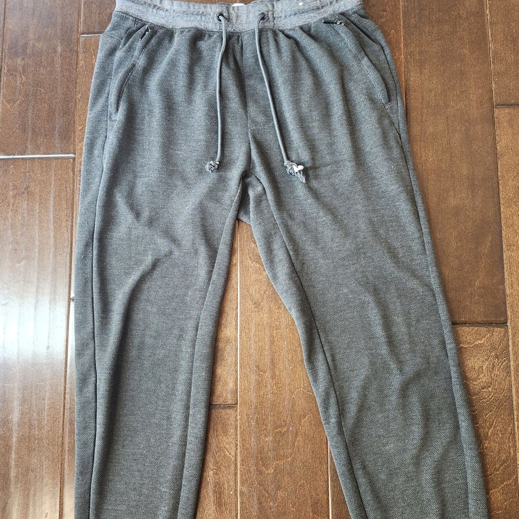 Vintage Pull&Bear Jogger Sweatpants Mens M Gray Zip Pocket Casual Drawstring Sweatpants Athleisure Mens M Gray Size US 31 - 4 Thumbnail