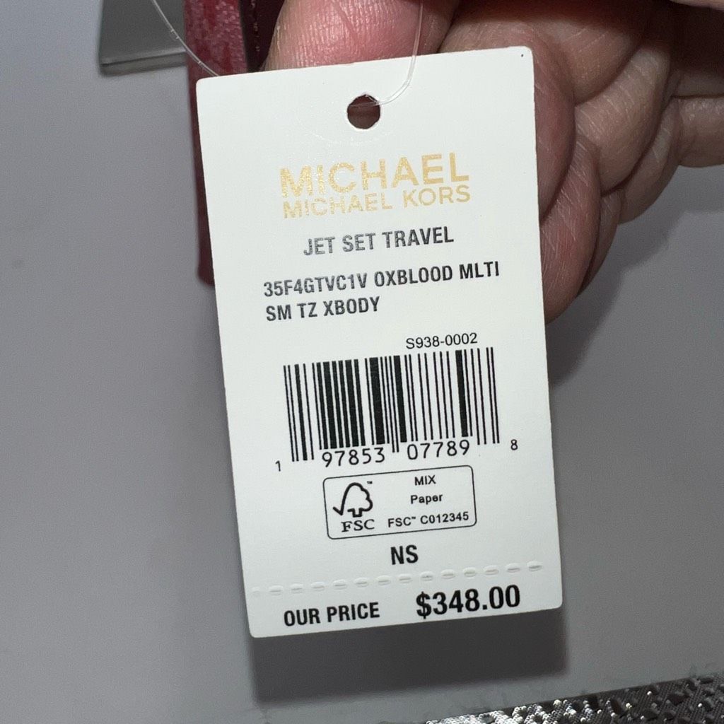 Michael Kors MICHAEL KORS JET SET SMALL ZIP CROSSBODY MK BAG 2 TONE OXBLOOD MERLOT PINK LOGO Size ONE SIZE - 7 Thumbnail
