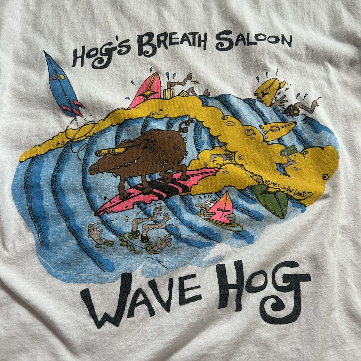Vintage HOG’S BREATH SALOON KEY WEST FLORiDA USA JOHN LAMB CARTOON Size US M / EU 48-50 / 2 - 2 Thumbnail