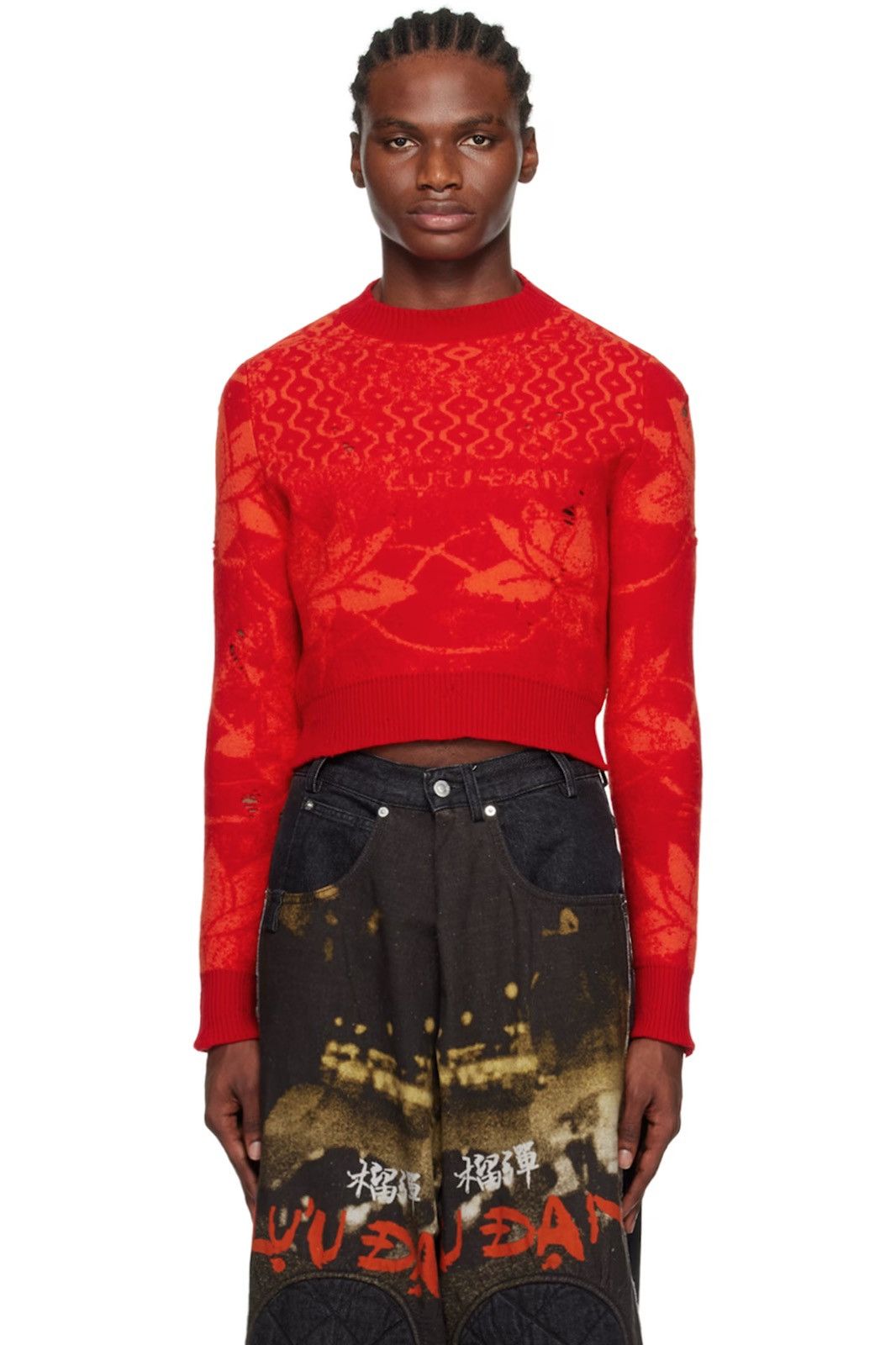 LUU DAN LU'U DAN Orange & Red Shrunk Sweater Size US S / EU 44-46 / 1 - 1 Thumbnail