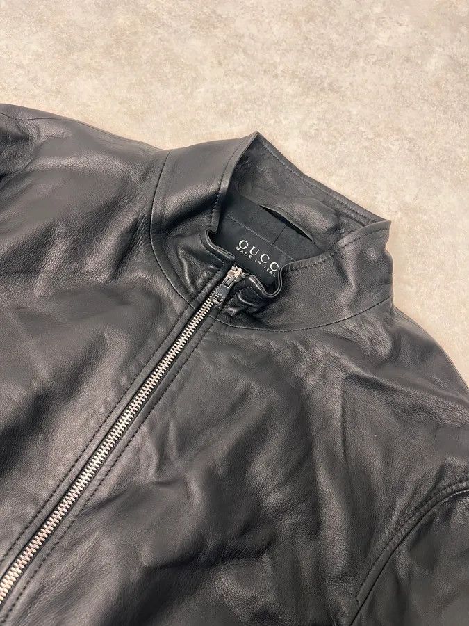 Gucci Gucci Black Leather Biker Jacket Size US M / EU 48-50 / 2 - 5 Thumbnail