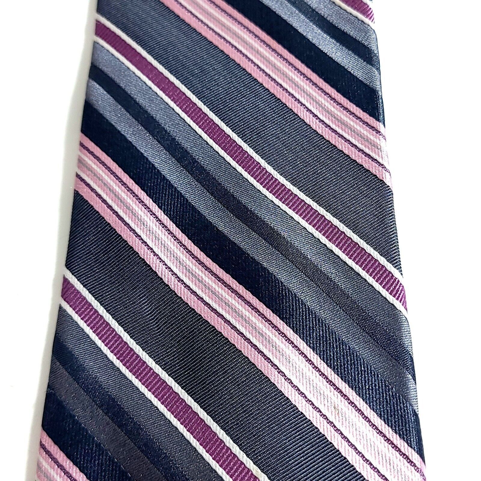Croft & Barrow Croft & Barrow Gray Pink Woven Striped Silk Tie Size ONE SIZE - 2 Thumbnail