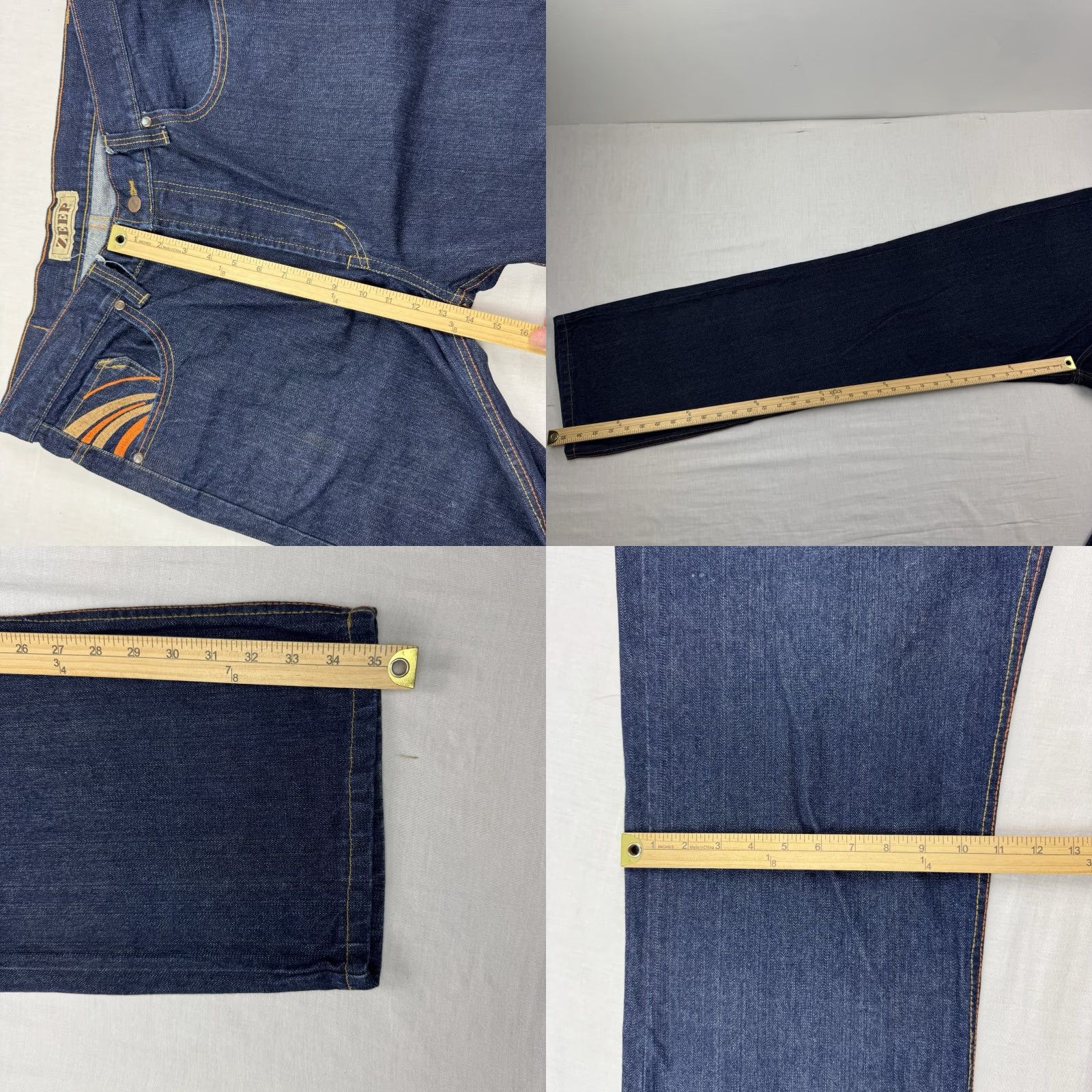 Vintage VINTAGE Zeep Jeans Men Adult 36x34 Baggy Hip Hop Embroidered Y2K Hipster Relaxed Jeans Blue 90s Grunge Straight Mens Size US 36 / EU 52 - 9 Thumbnail