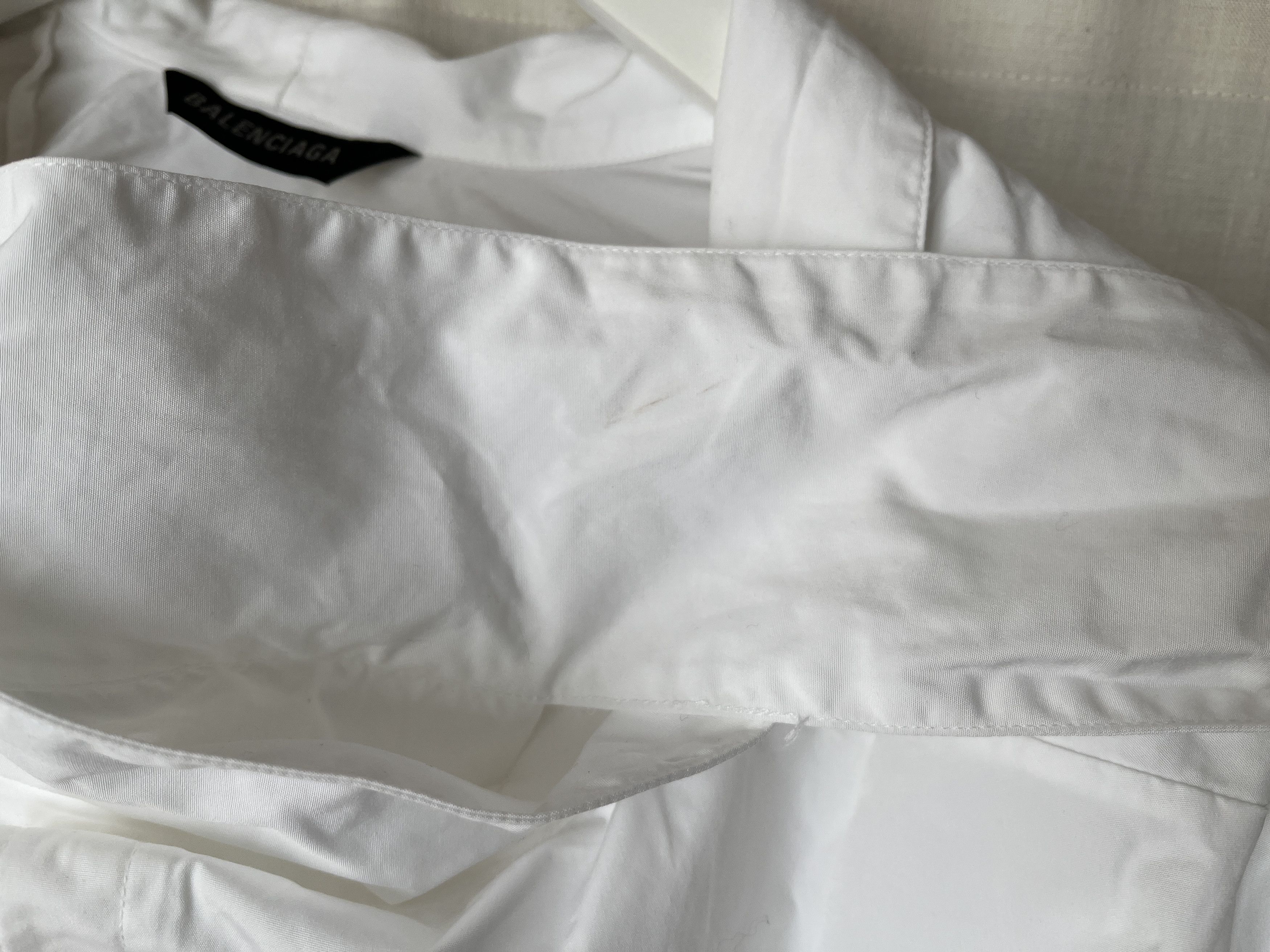 Balenciaga Balenciaga White Drape Collar Cotton Blouse. Small Size XS / US 0-2 / IT 36-38 - 8 Thumbnail