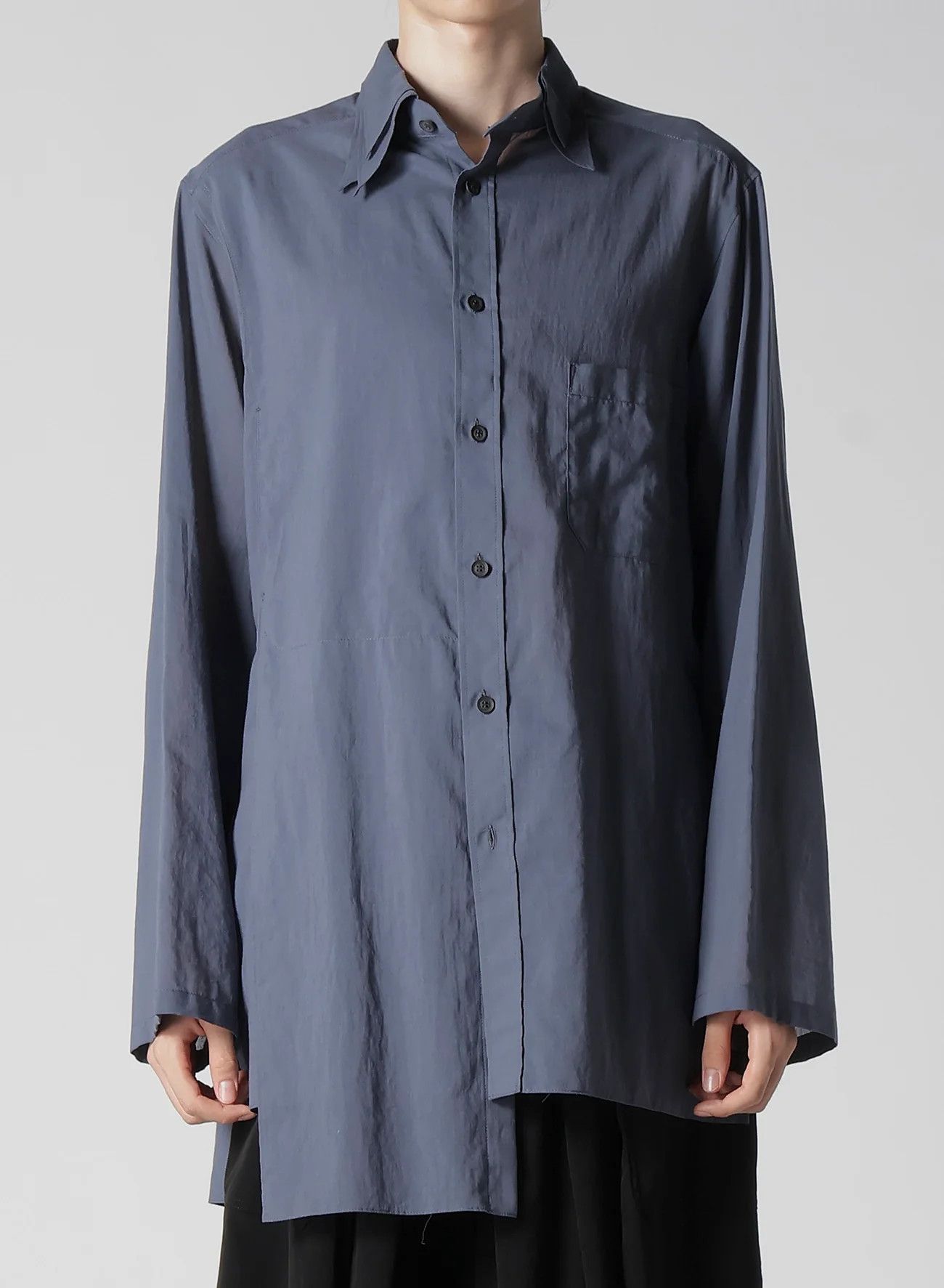 Yohji Yamamoto Yohji Yamamoto Pour Homme - DOUBLE LAYER ASYMMETRY BLOUSE Size US L / EU 52-54 / 3 - 6 Thumbnail