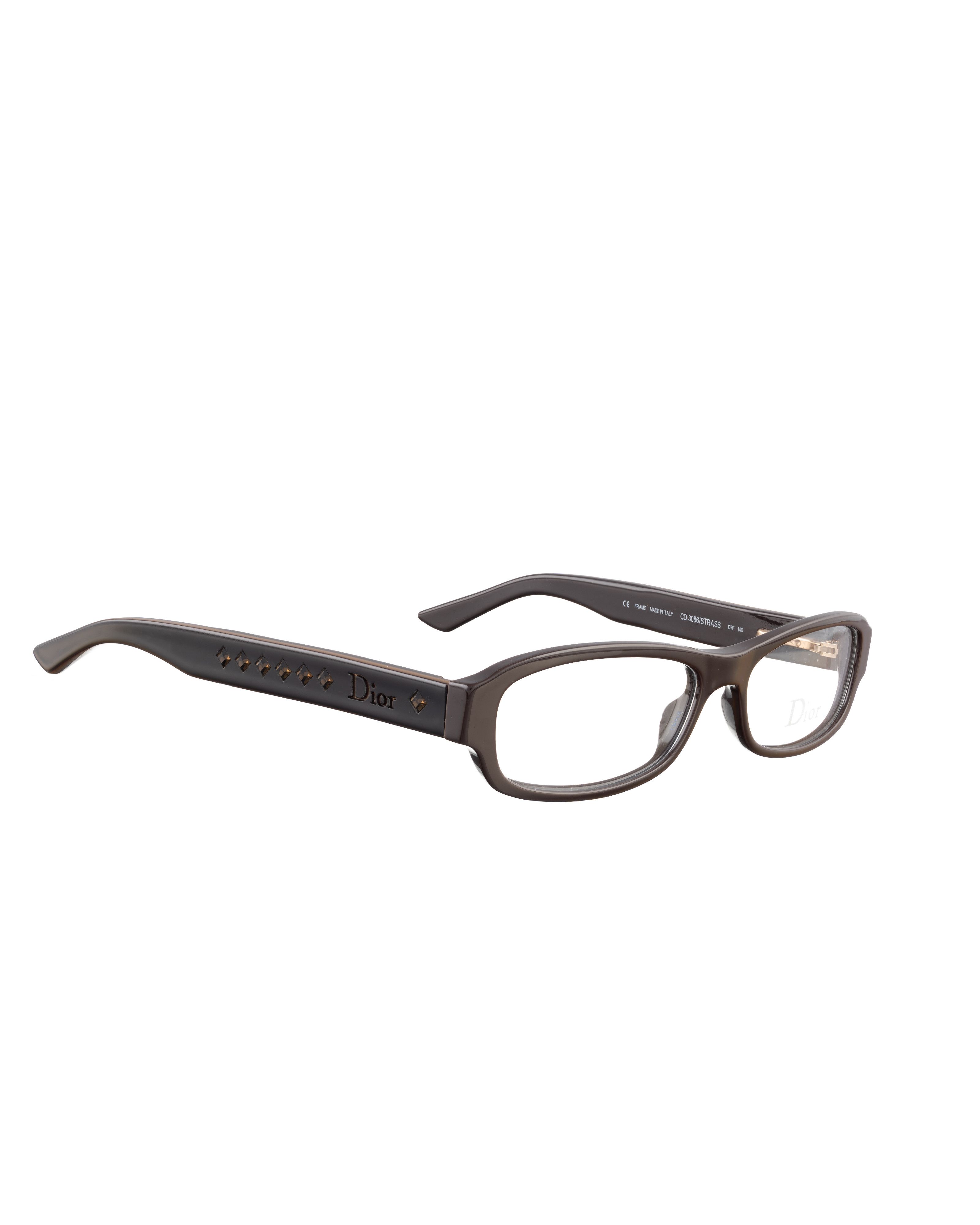 Dior Dior 00s Chocolate Brown Glasses with Rhinestones Size ONE SIZE - 1 Thumbnail