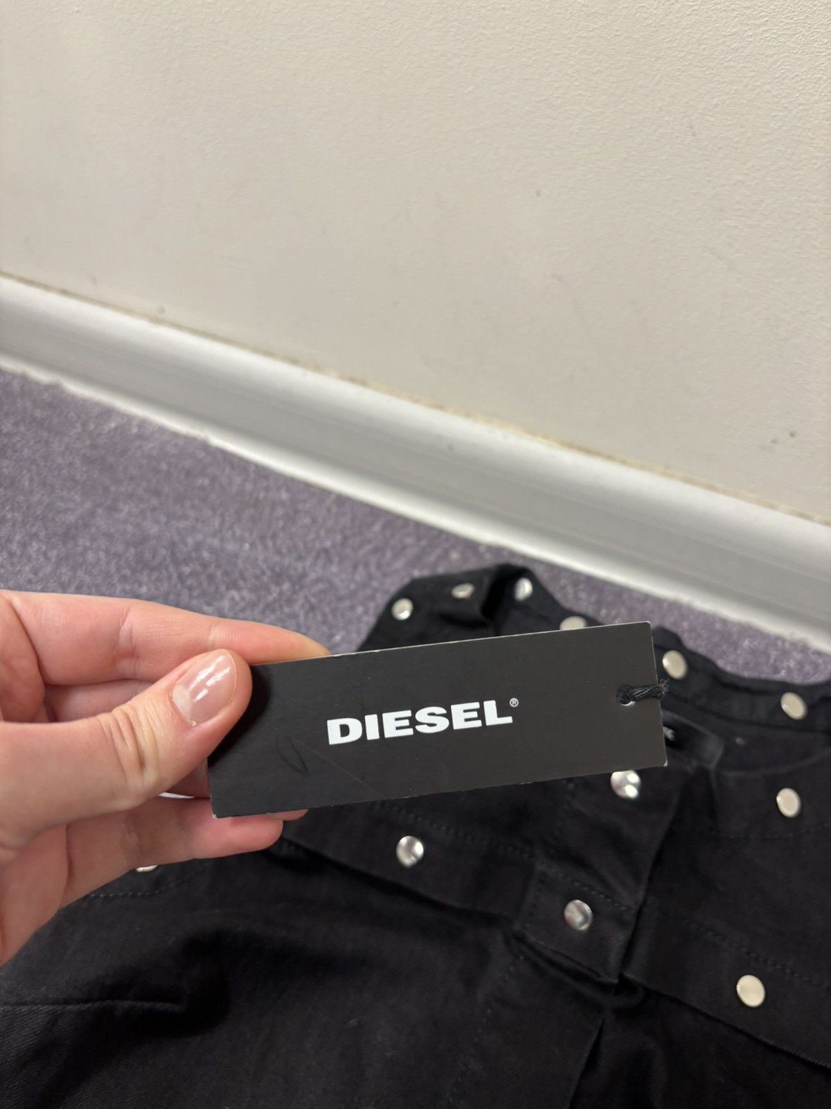 Diesel Diesel De-Berry Tuta NWT Women’s Black Studded Jumpsuit Size 24" / US 00 / IT 34 - 9 Thumbnail