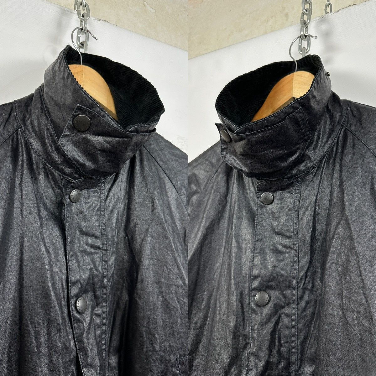 Barbour Barbour Black Keats Linen/Polyurethane Coated Jacket Size US L / EU 52-54 / 3 - 18 Thumbnail