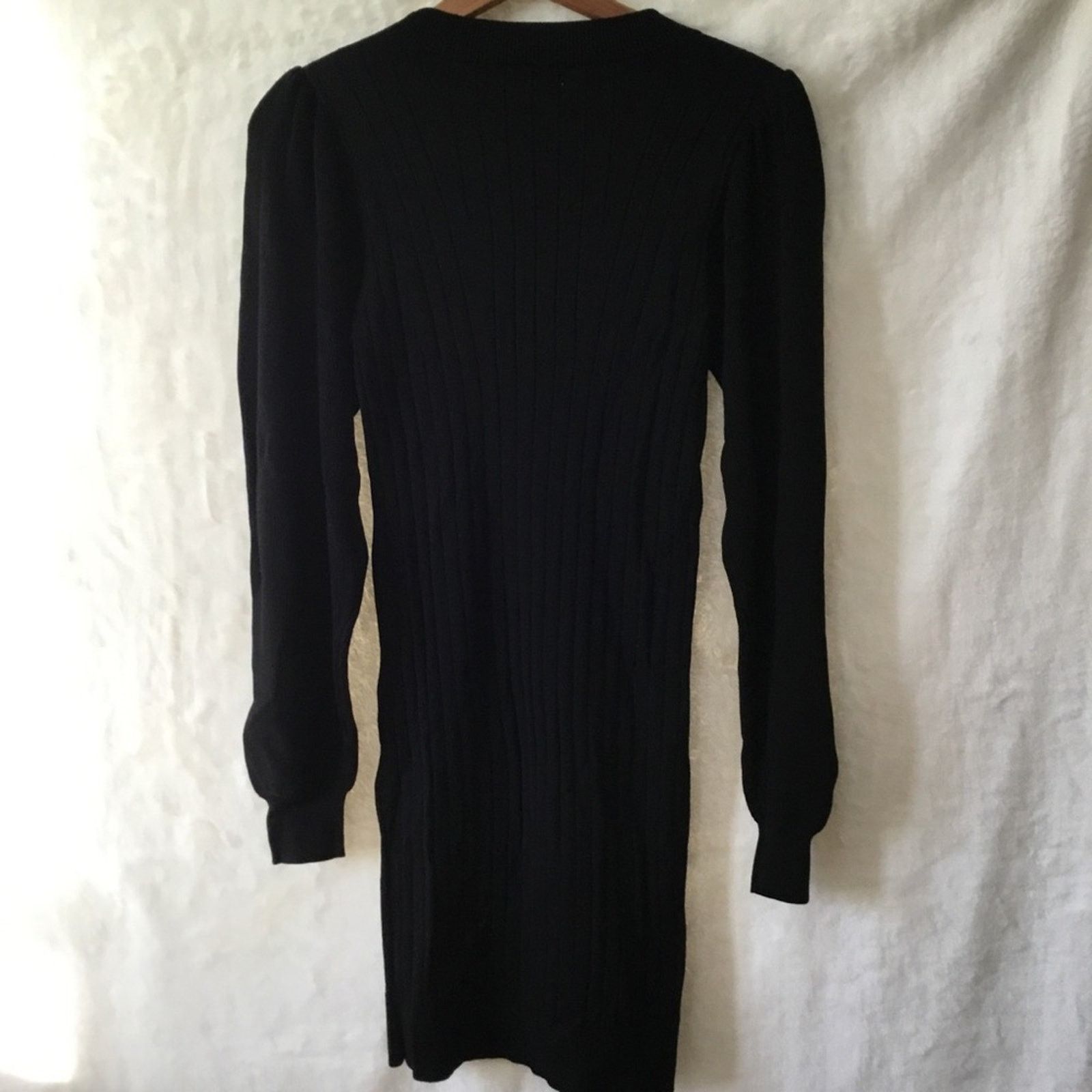 Mango MNG Black Long Sleeve w/ Embellished Shoulder Dress Size M / US 6-8 / IT 42-44 - 8 Thumbnail