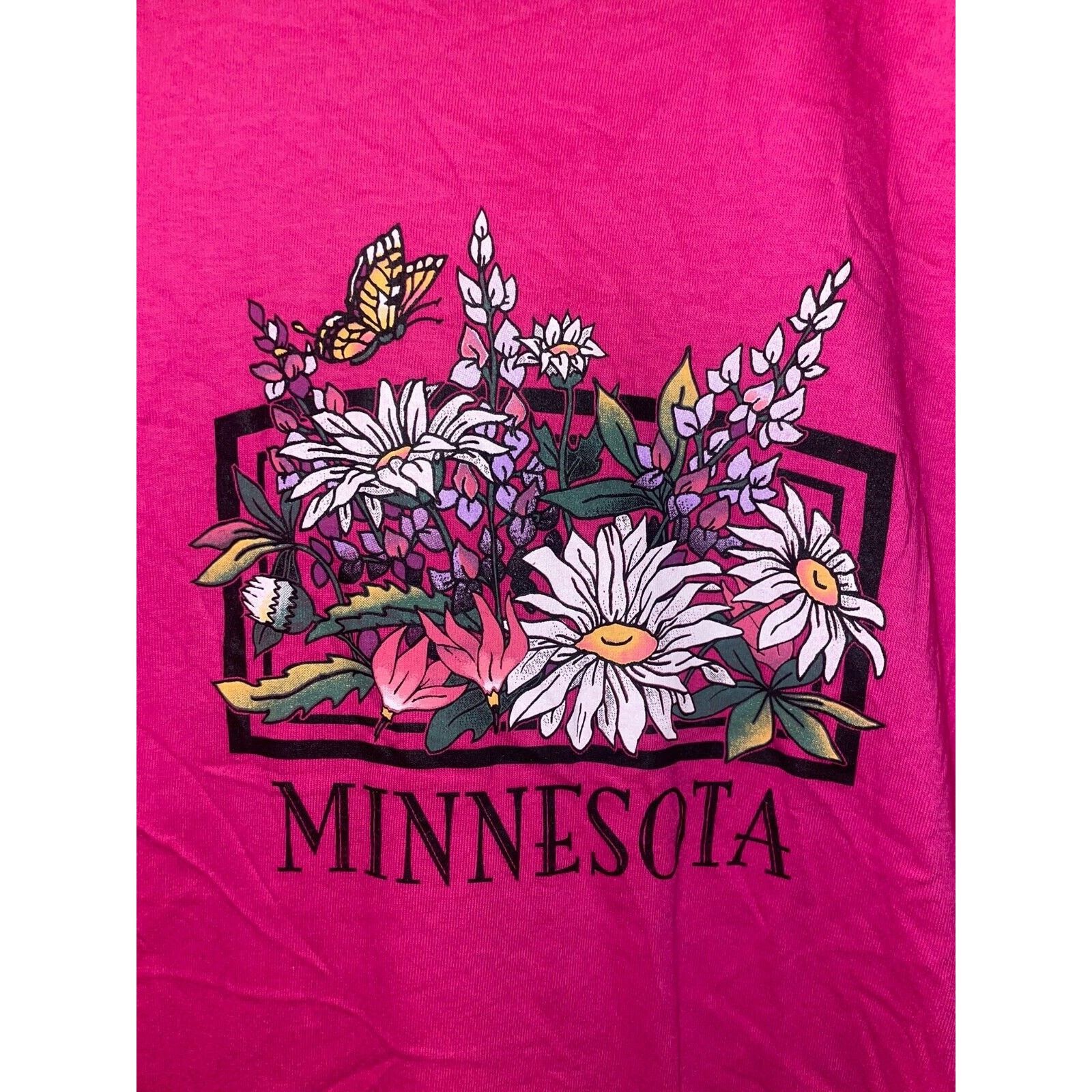 Anvil Vintage Minnesota Wildflower Shirt Flower Pink Tee 90s VTG X Size US XL / EU 56 / 4 - 2 Thumbnail