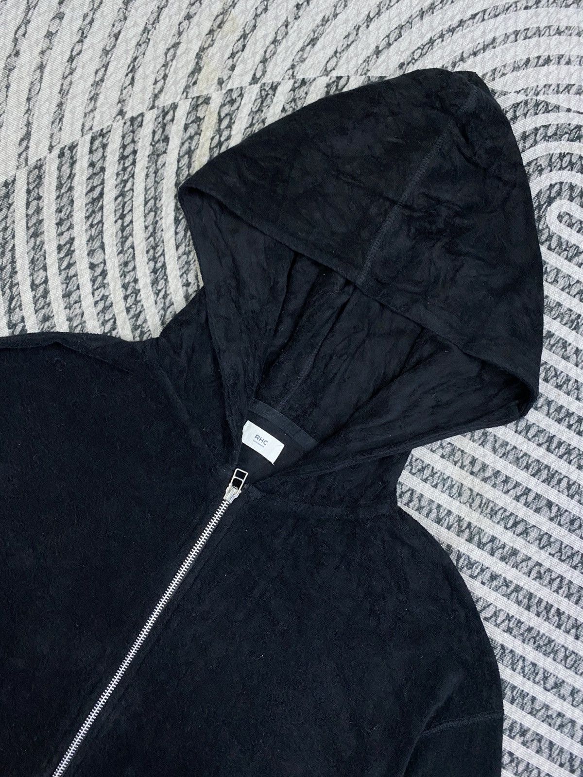 Ron Herman Vintage Ron Herman HRC Rare Black Velvet Zip-Up Hoodies Size US M / EU 48-50 / 2 - 7 Thumbnail