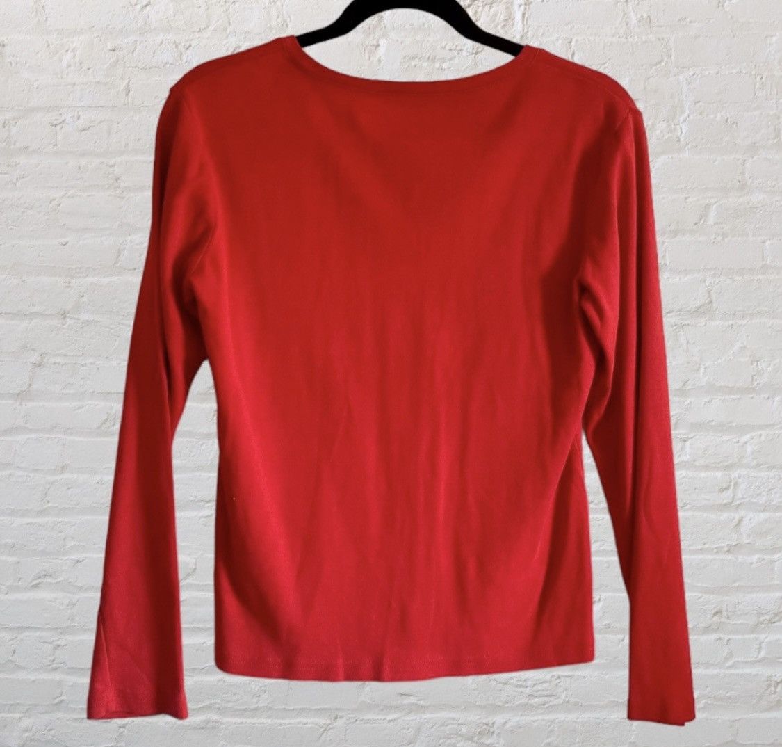 Tommy Hilfiger TOMMY HILFIGER LONG SLEEVE V NECK SOLID LOGO TOP Size L / US 10 / IT 46 - 5 Thumbnail