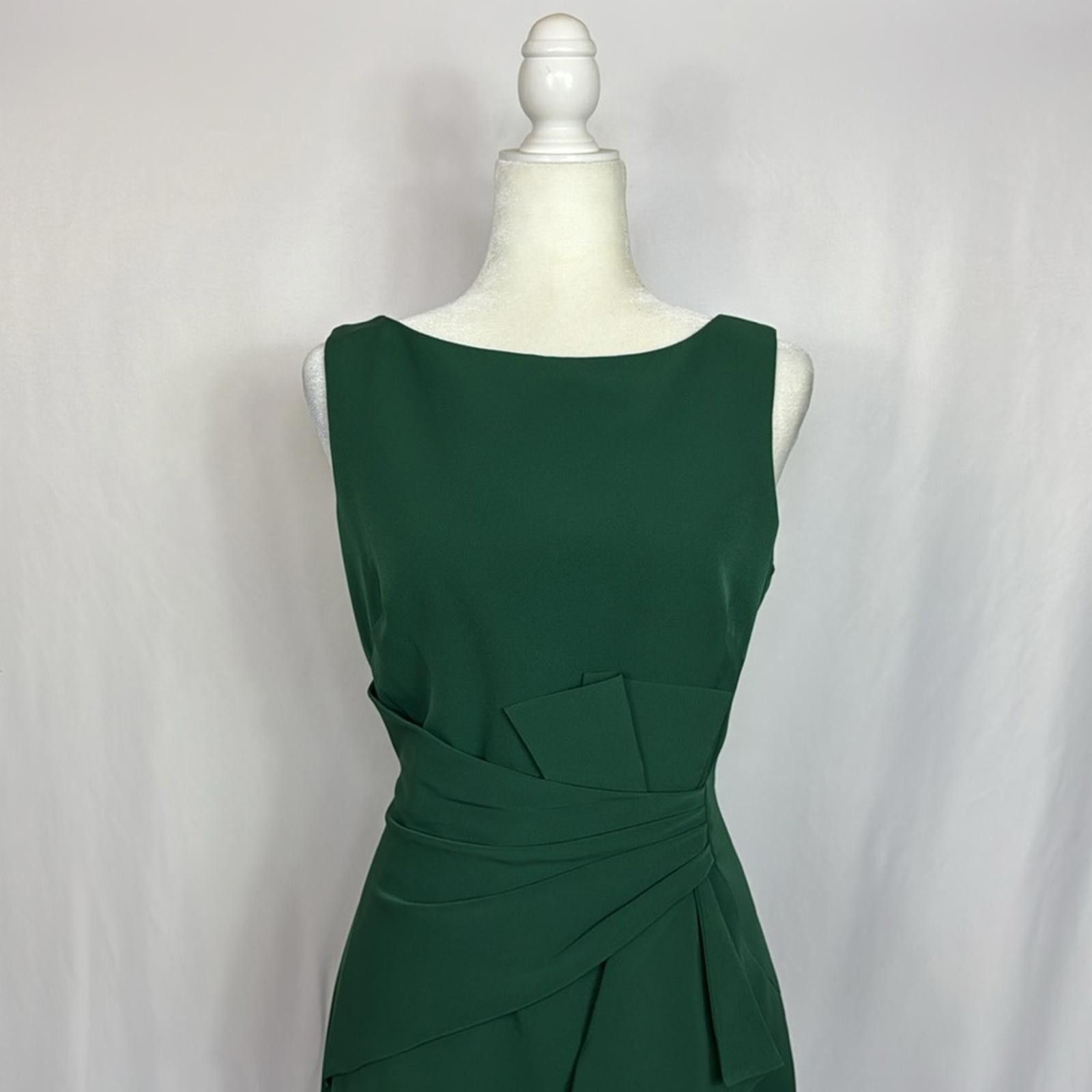 Designer Eliza J Ruffle Front Gown Dress Size 10 Green Size L / US 10 / IT 46 - 7 Thumbnail