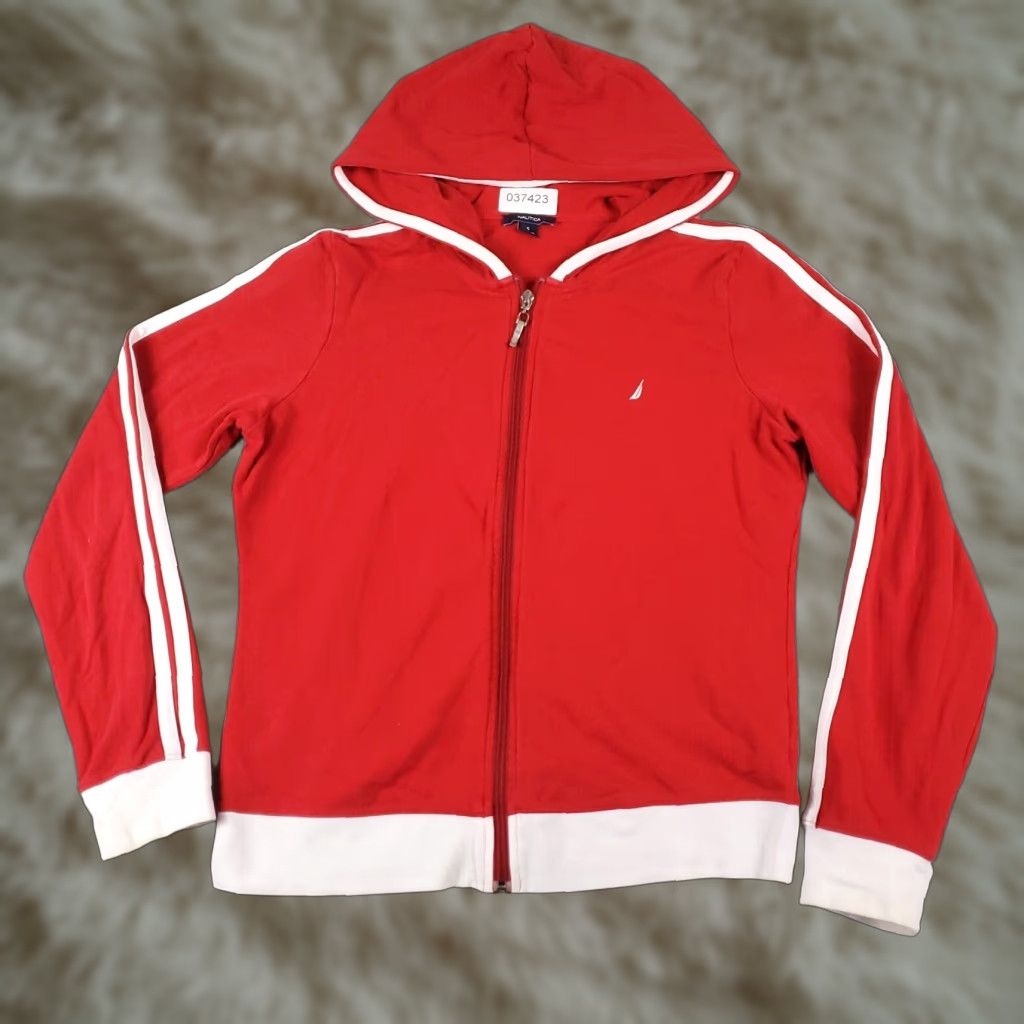 Nautica Nautica Hoodie Sweater Womens Small Red Full Zip Knit Long Sleeve Size S / US 4 / IT 40 - 1 Thumbnail