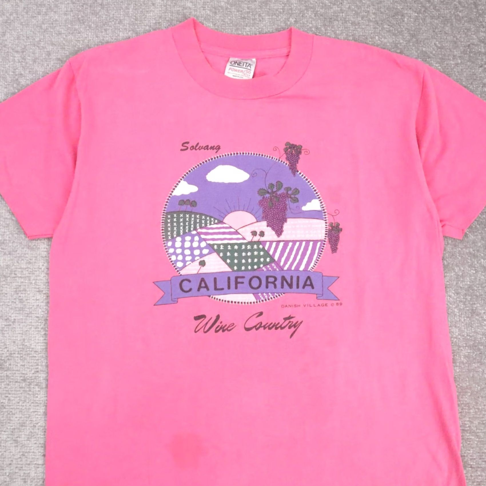 Vintage VINTAGE Soluang California Wine Country Danish Pink T-Shirt Large 80s 90s Mens Size US L / EU 52-54 / 3 - 5 Thumbnail