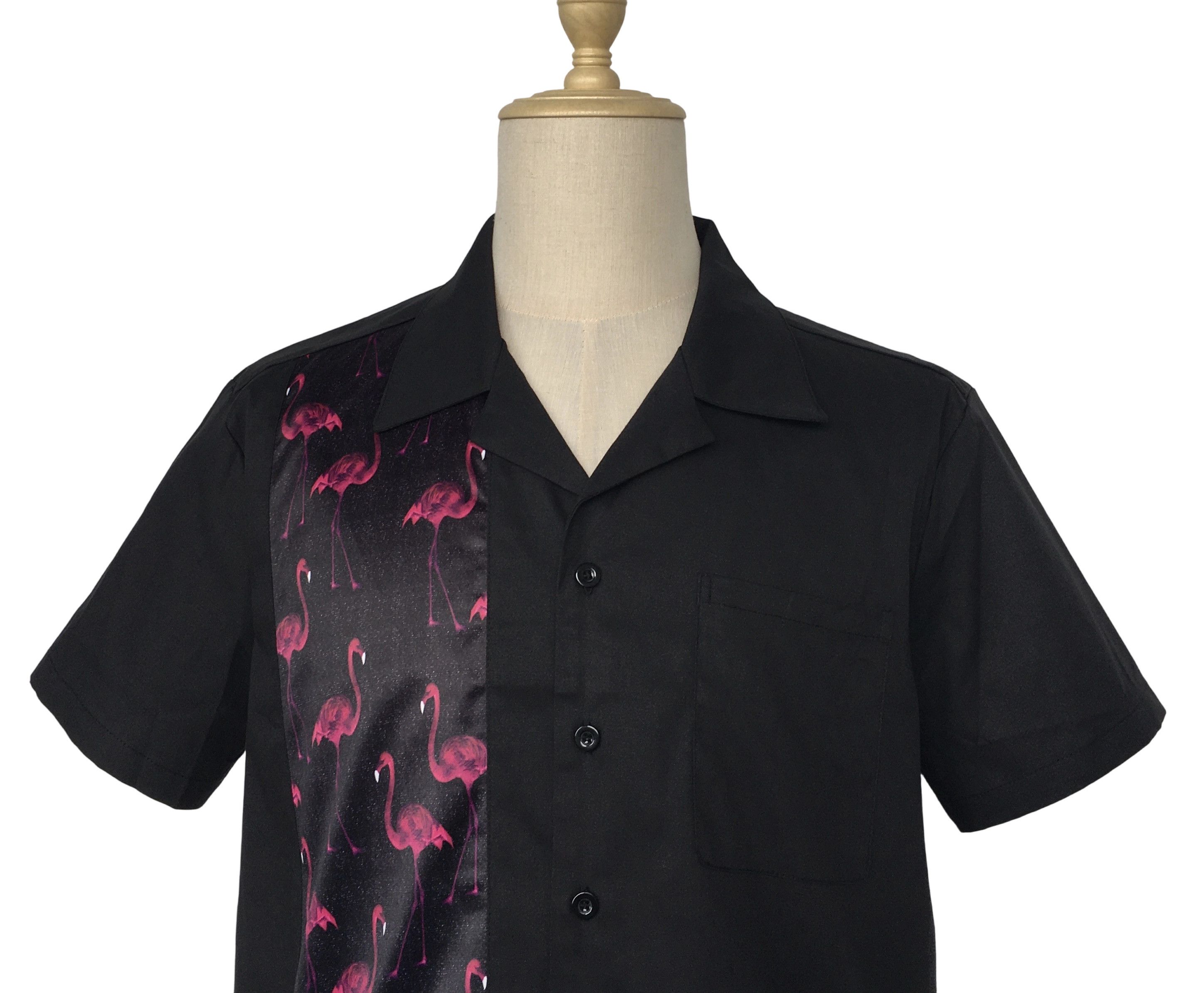 Other Black Casual Bowling Shirts Flamingo Panel Vintage Style Size US L / EU 52-54 / 3 - 4 Thumbnail