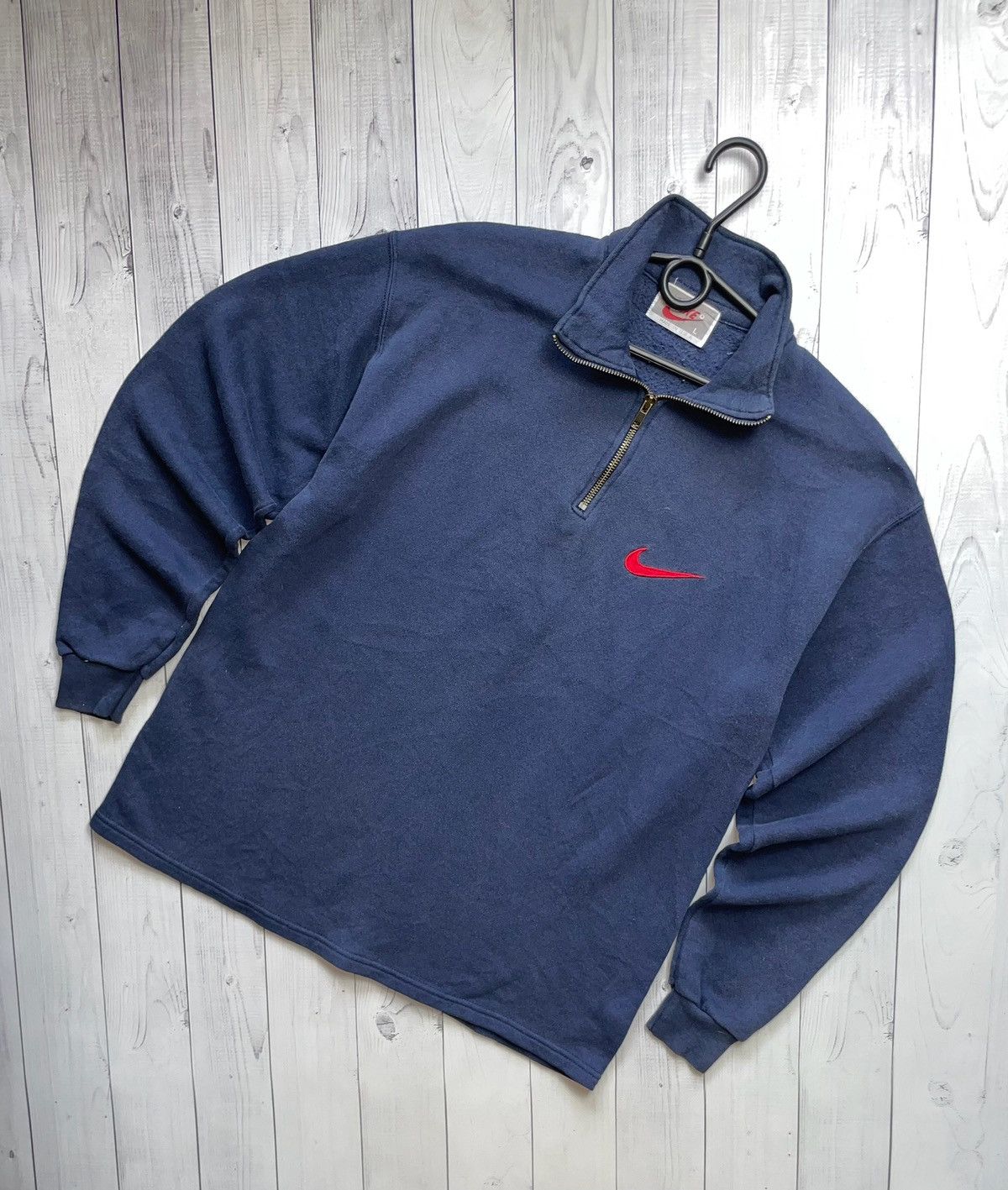 Nike × Vintage Vintage Nike zip 1/3 sweatshirt size L logo Size US L / EU 52-54 / 3 - 1 Thumbnail