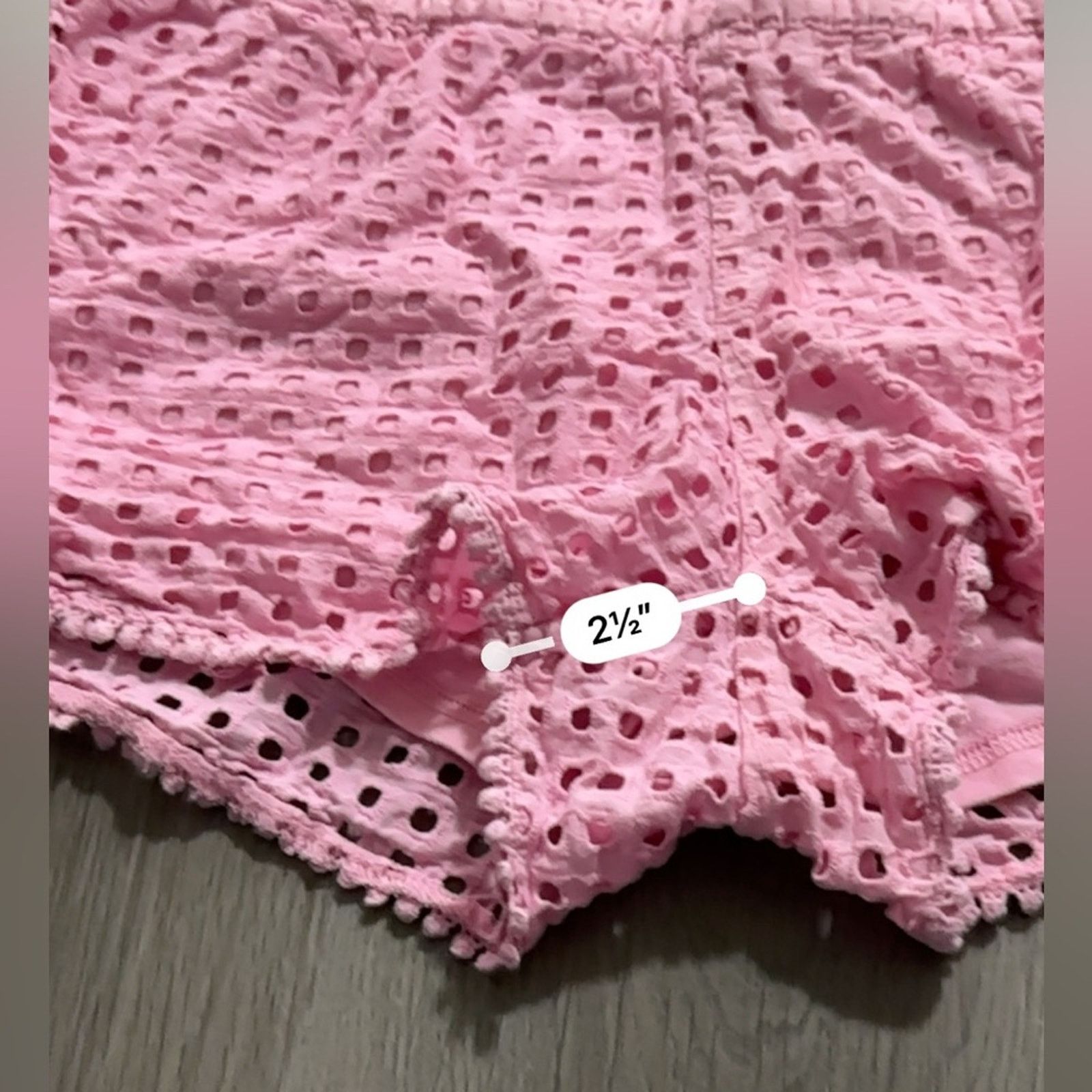 Lilly Pulitzer Lilly PulitzerPink Eyelet Pom Pom Mid Rise Pull-On Shorts M Size 29" - 8 Thumbnail