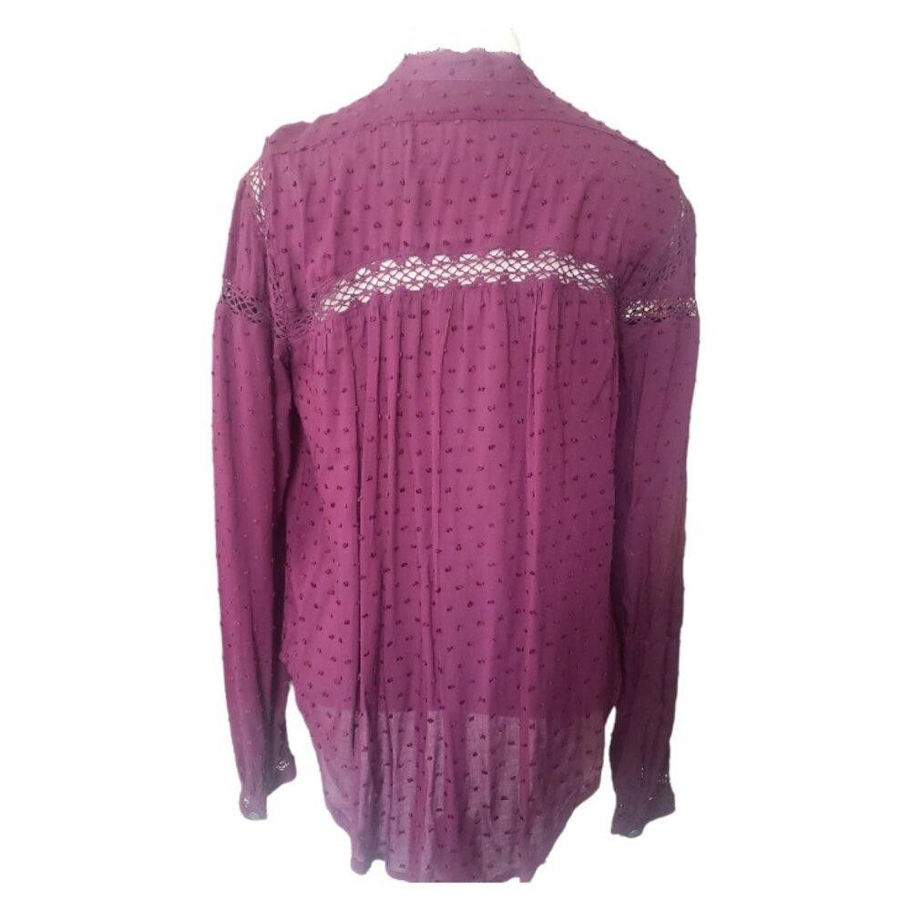 Designer CT747 Rampage Ladies Burgundy Long Sleeve Romance Shirt S Size S / US 4 / IT 40 - 6 Thumbnail