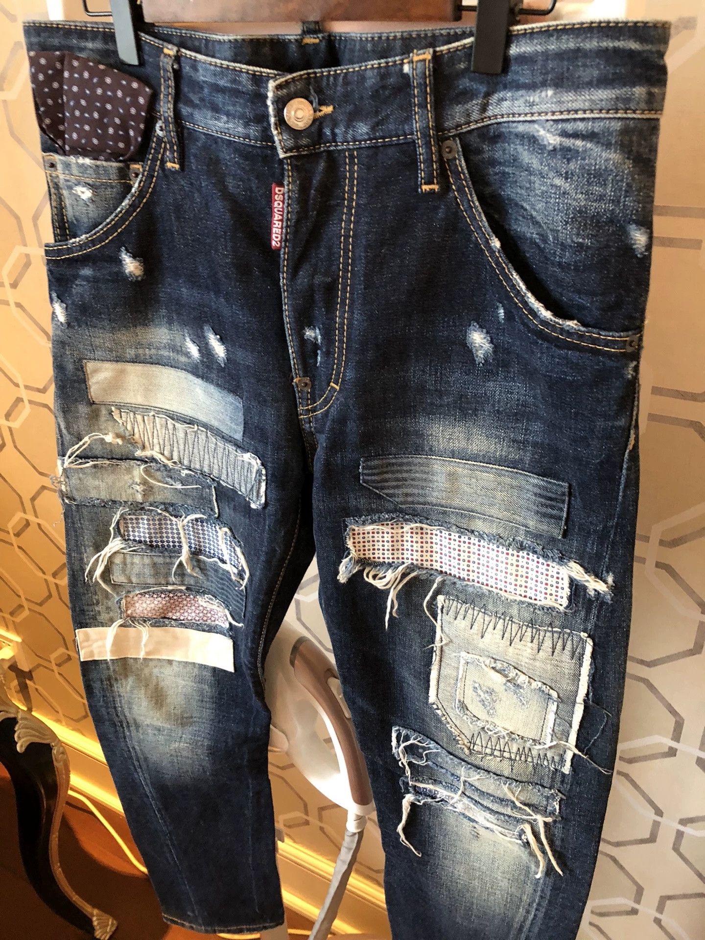 Dsquared2 Dsquared2 Blue Patch Distressed Jeans Size US 28 / EU 44 - 9 Thumbnail