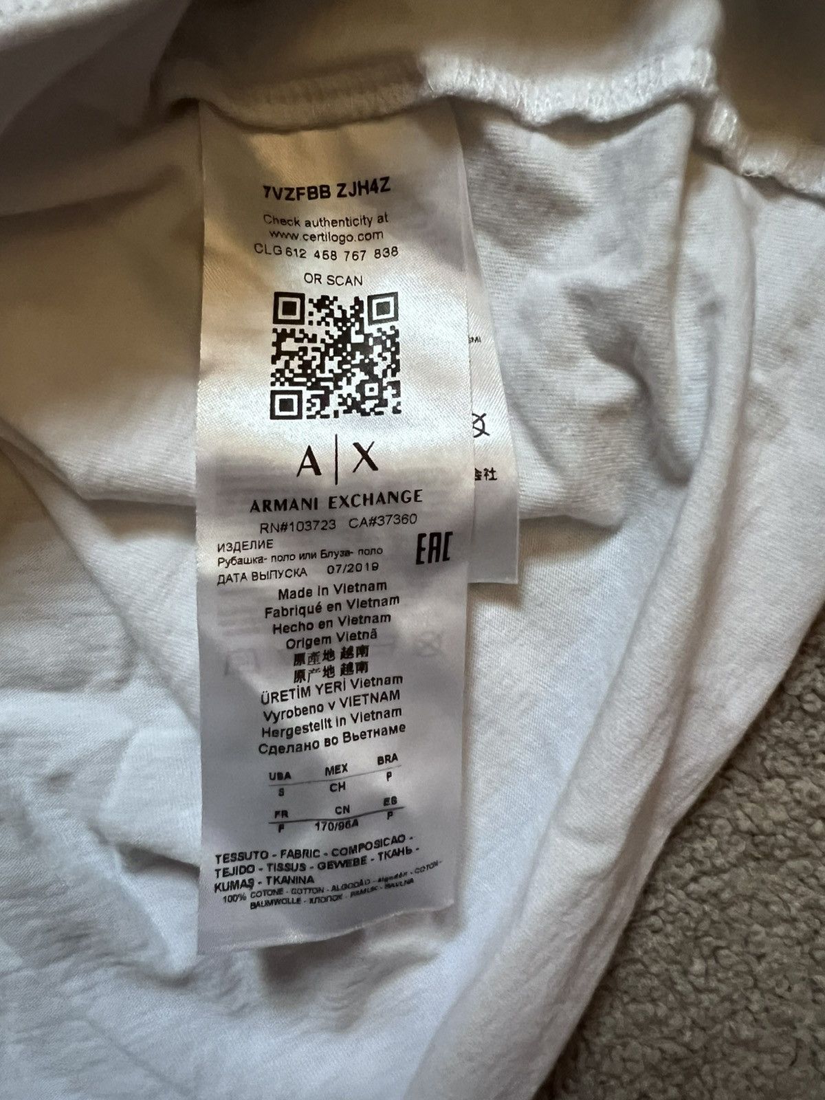 Armani Exchange Armani Exchange White Polo Size US S / EU 44-46 / 1 - 4 Thumbnail