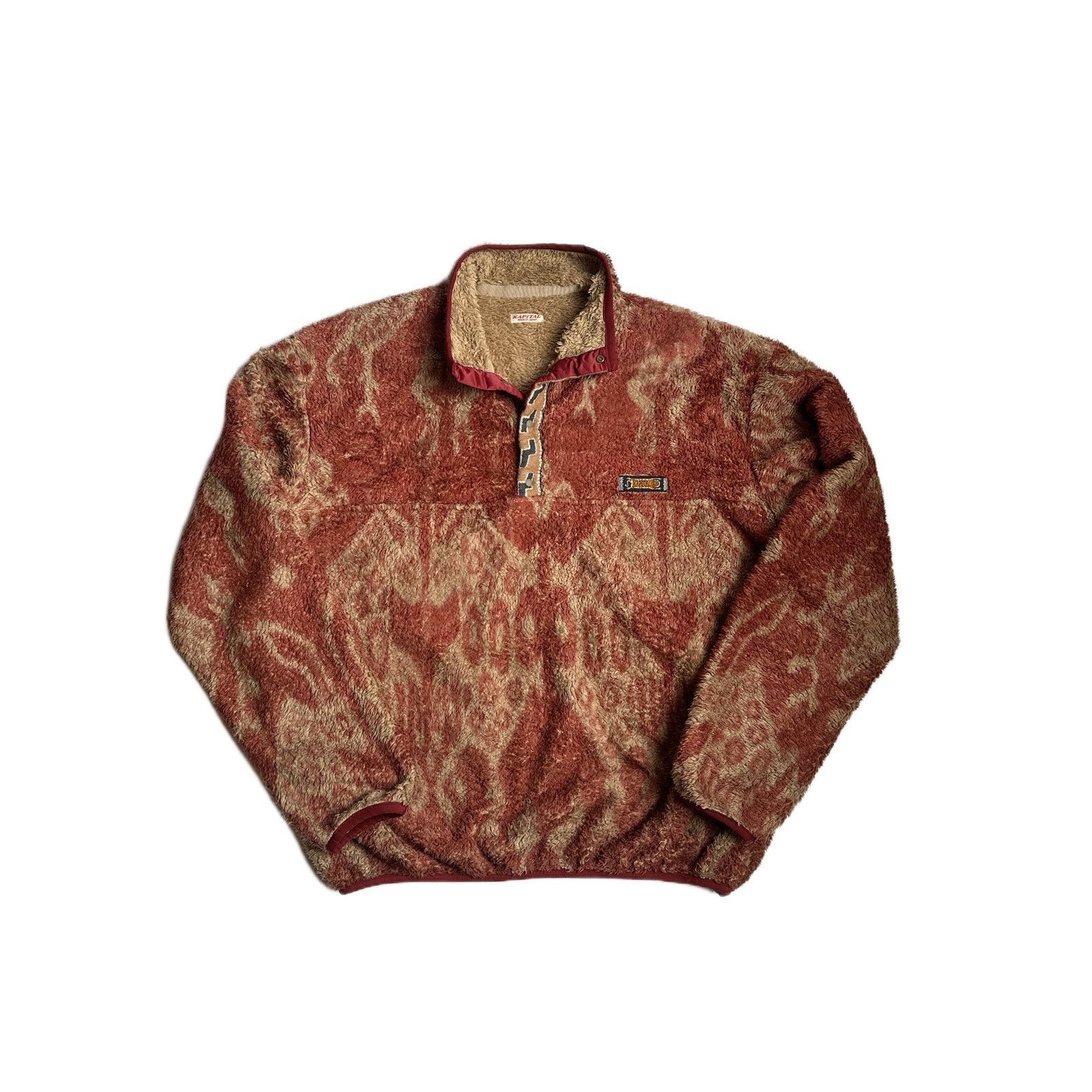 Kapital Kapital Java Kasuri Fleece Pullover Size US L / EU 52-54 / 3 - 1 Thumbnail