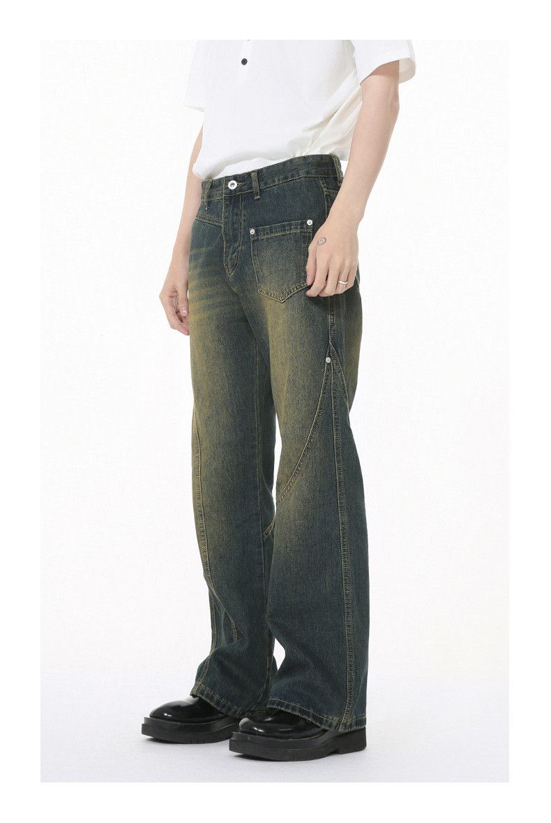 Vintage Men's Cleanfit Retro Patchwork Distressed Flared Jeans Size US 34 / EU 50 - 4 Thumbnail