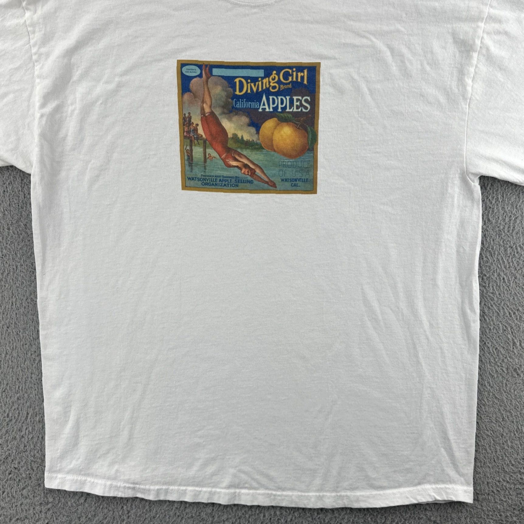 Hanes VINTAGE Hanes Comfor-T T-Shirt California Diving Girl White XL Men Shirt Short Sleeve Crew Neck Size US XL / EU 56 / 4 - 4 Thumbnail