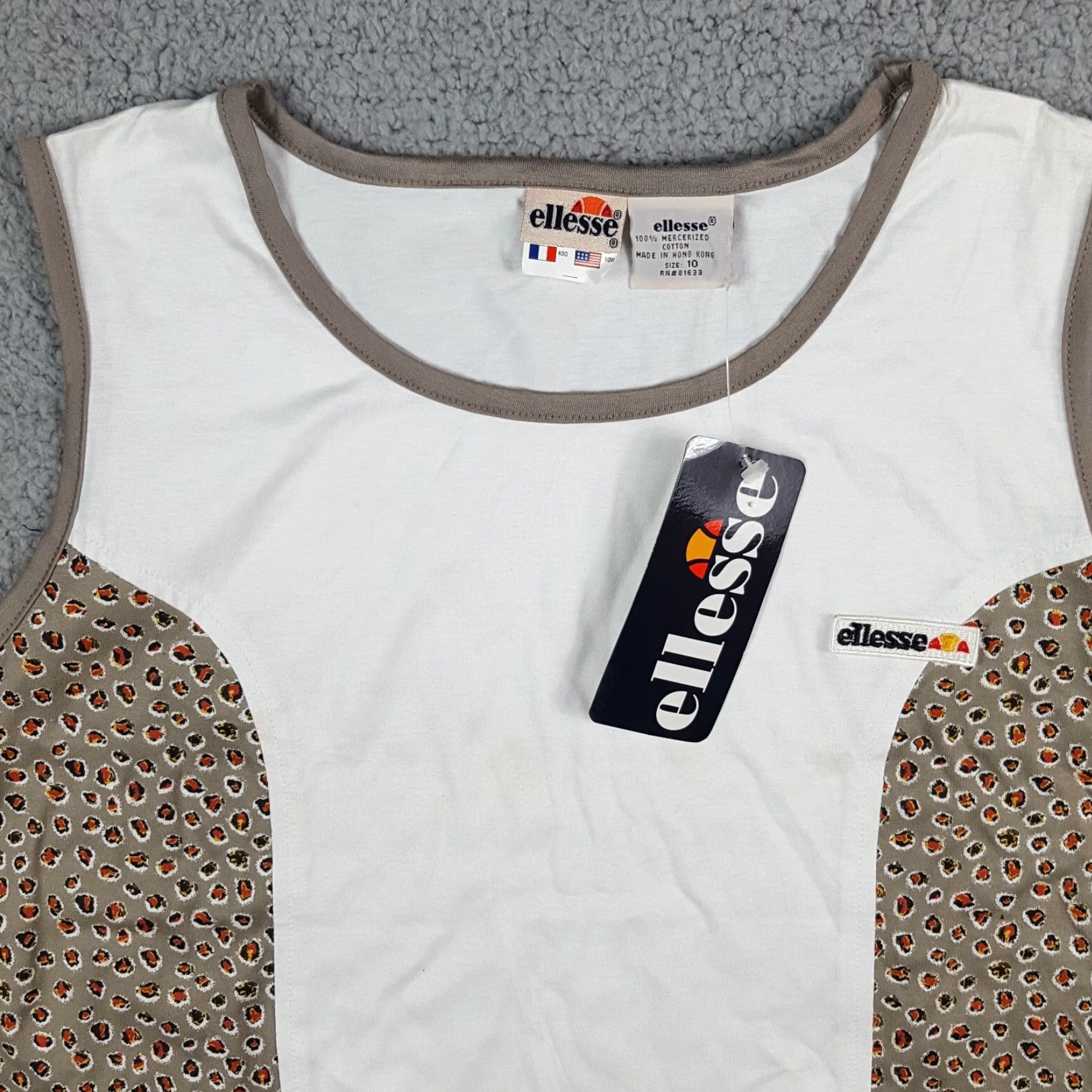 Ellesse VINTAGE ellesse Leopard Print Tank Shirt Women’s Size 12 Athletic Gym Top Knitted 90s Golf Tennis Casual Womens Size XL / US 12-14 / IT 48-50 - 2 Thumbnail