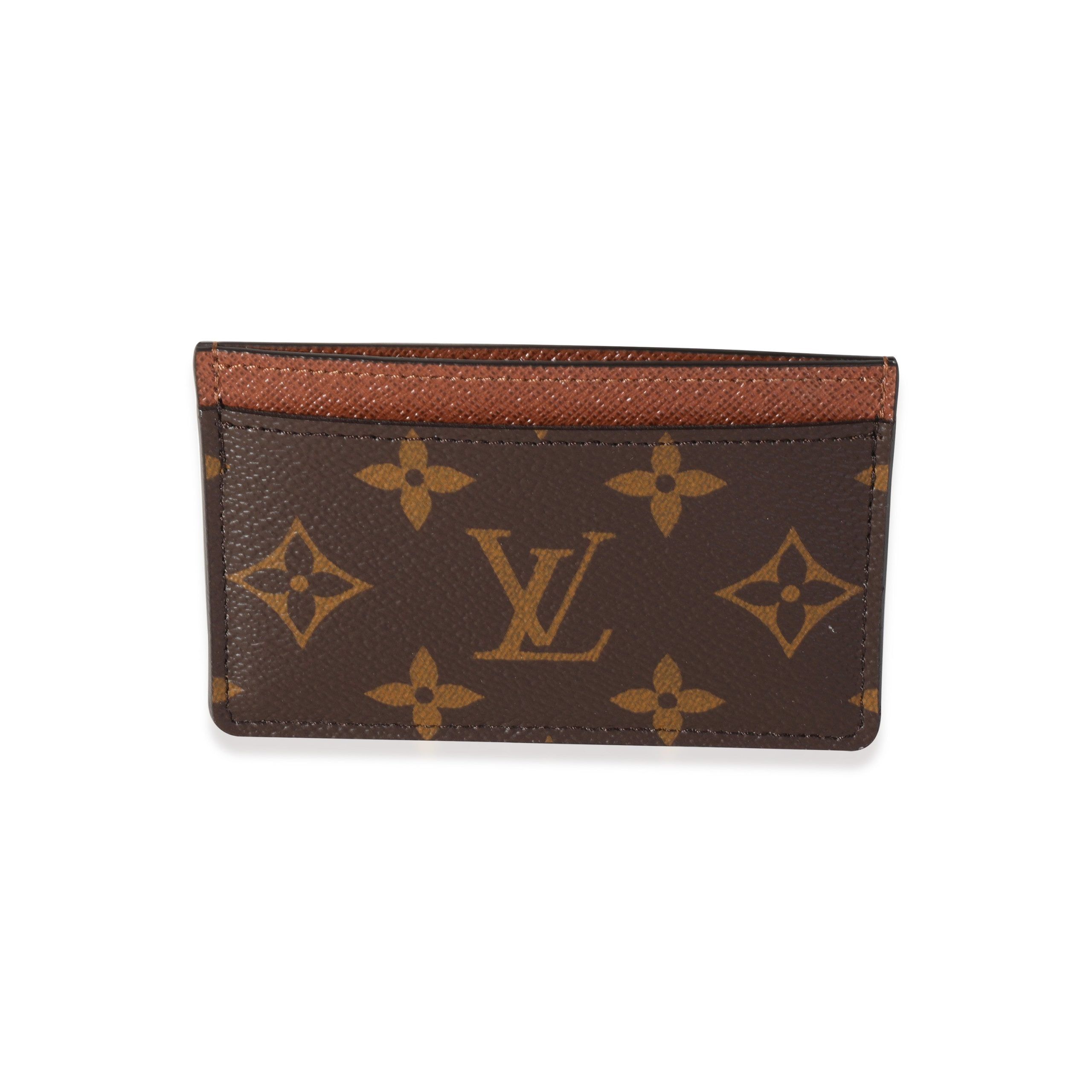 image of Louis Vuitton Monogram Canvas & Armagnac Card Holder in Brown, Women's