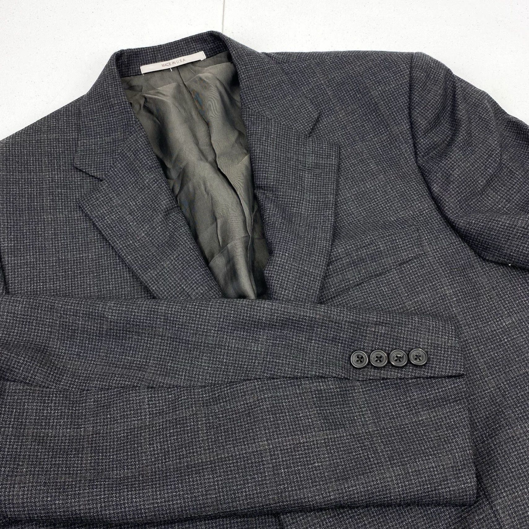 Vintage Hickey Freeman Blazer Men's Size 40R Wool Plaid Wool Notch Lapel 2-Button Single-Breasted Casual Jacket Coat Shirt Style Mens Size 40R - 2 Thumbnail