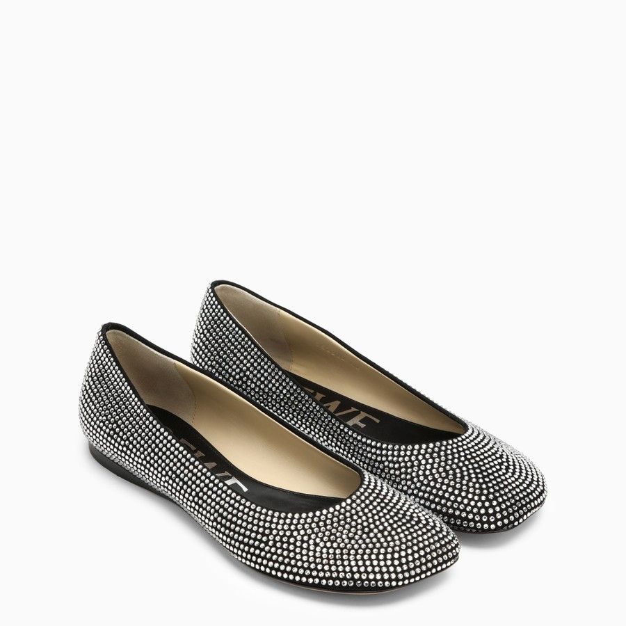 Loewe o1d2blof0824 Ballerina Toy Leather And Rhinestones in Black Size US 6 / IT 36 - 2 Thumbnail