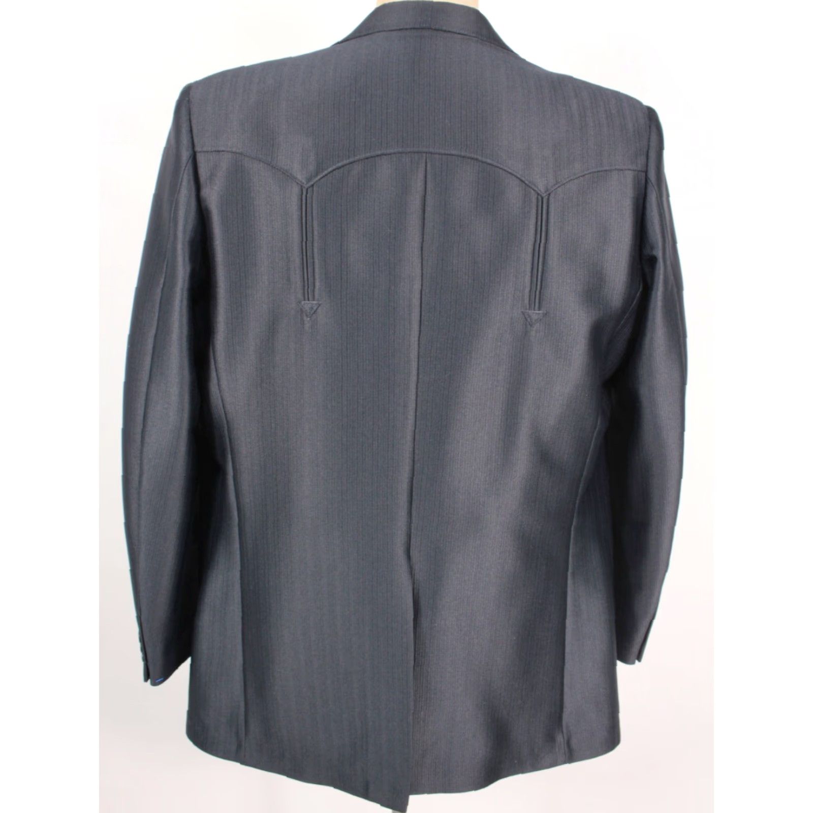 Vintage VINTAGE Mens VTG 70s 2 PC Dark Blue Western Leisure Suit Sz L/XL 1970s Polyester Disco Size 42R - 4 Thumbnail