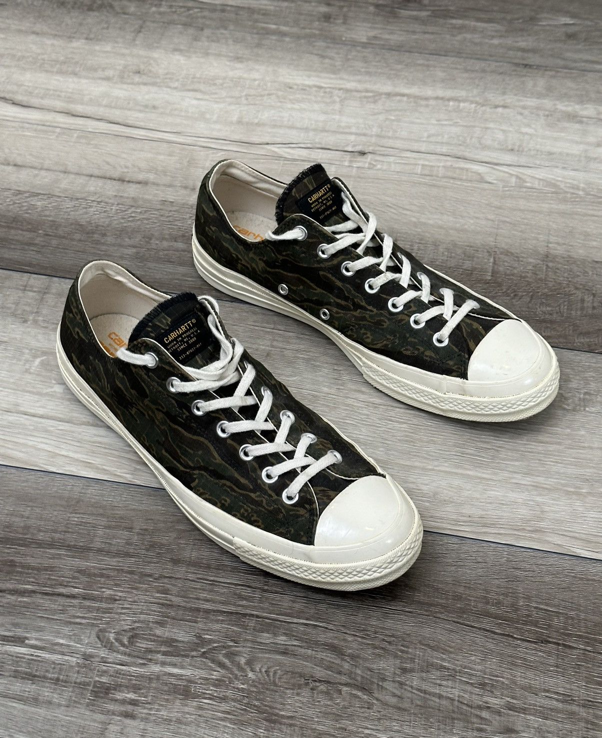 image of Carhartt Wip x Converse Carhartt W.i.p Camo Converse Low Size 11 Patch Star Shoes, Men's
